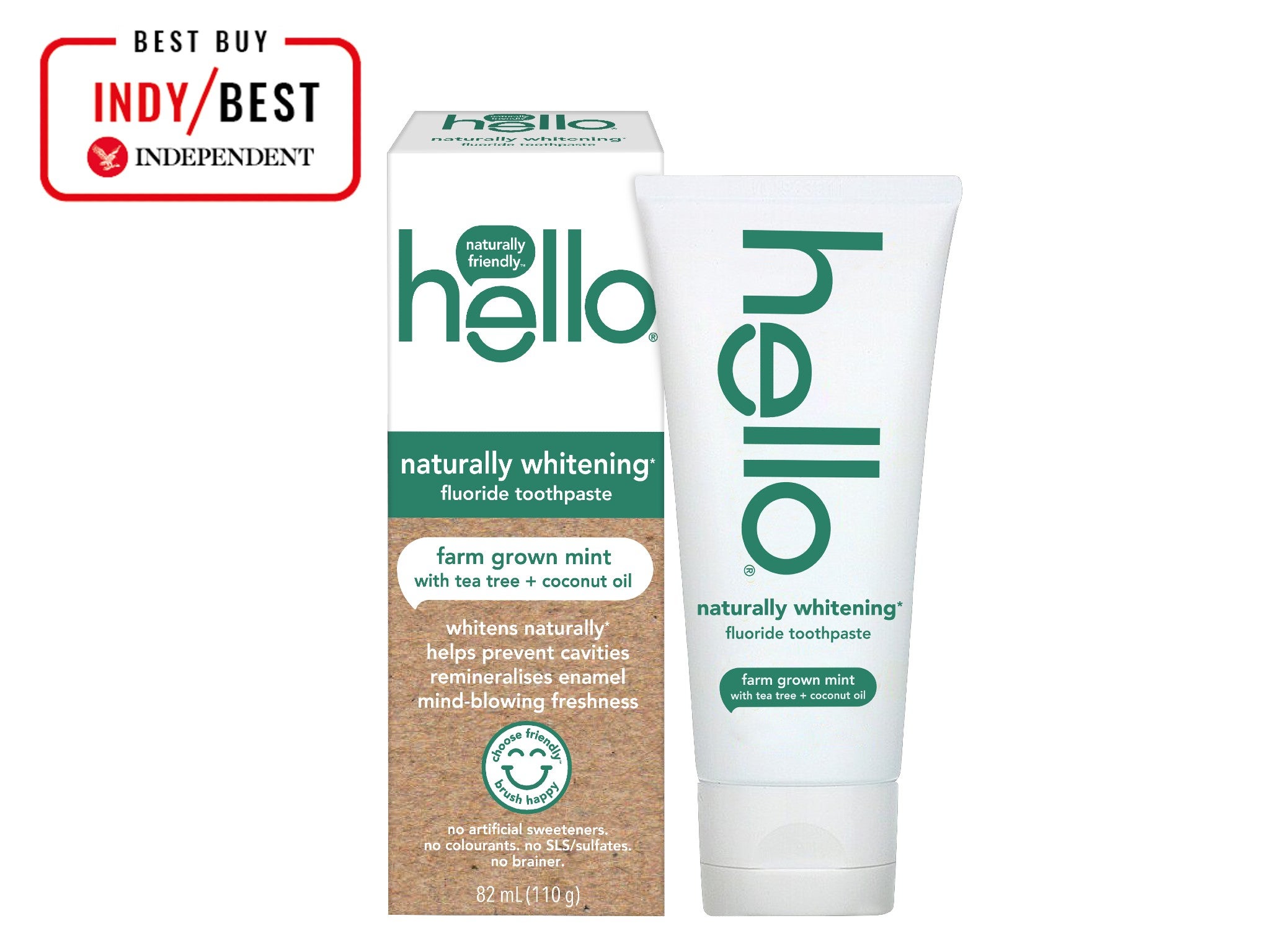 Hello naturally whitening fluoride toothpaste indybest