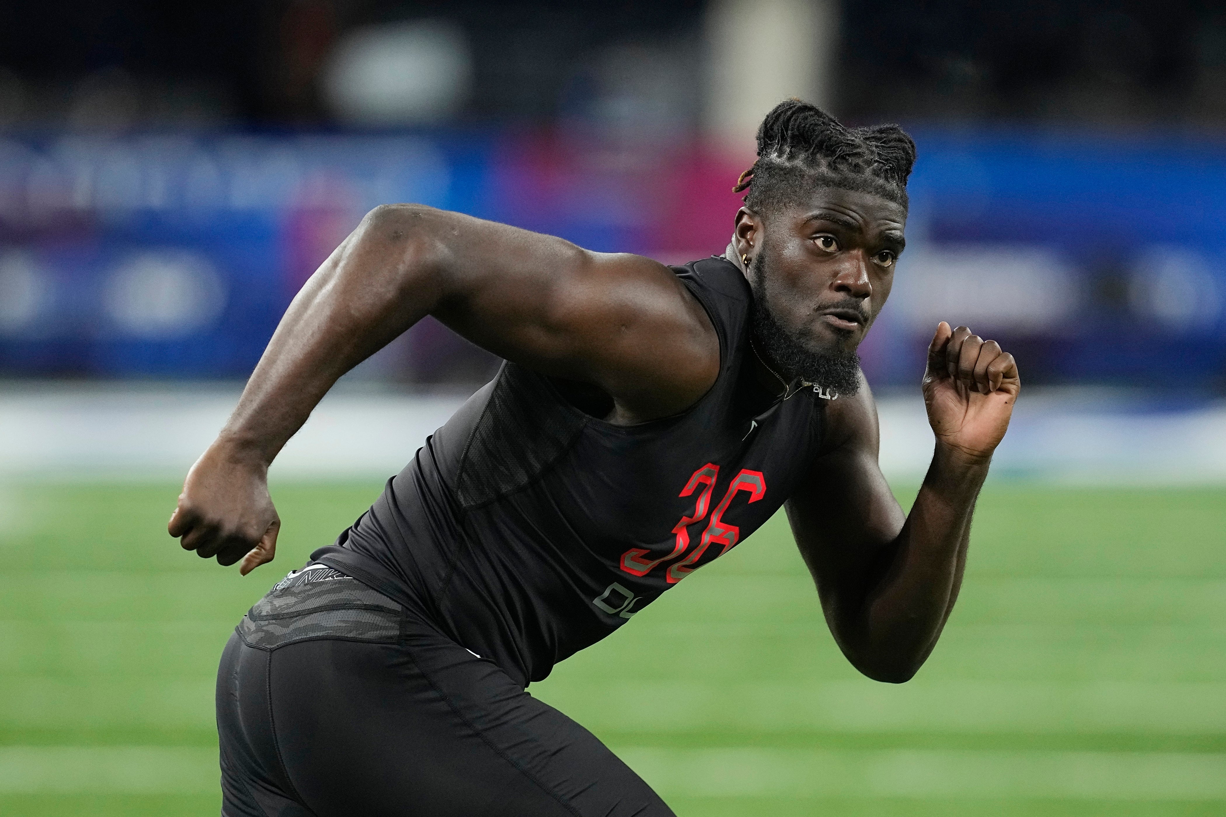 Scotland’s David Ojabo has been selected by the Baltimore Ravens in the second round of the 2022 NFL Draft in Las Vegas (Darron Cummings/AP)