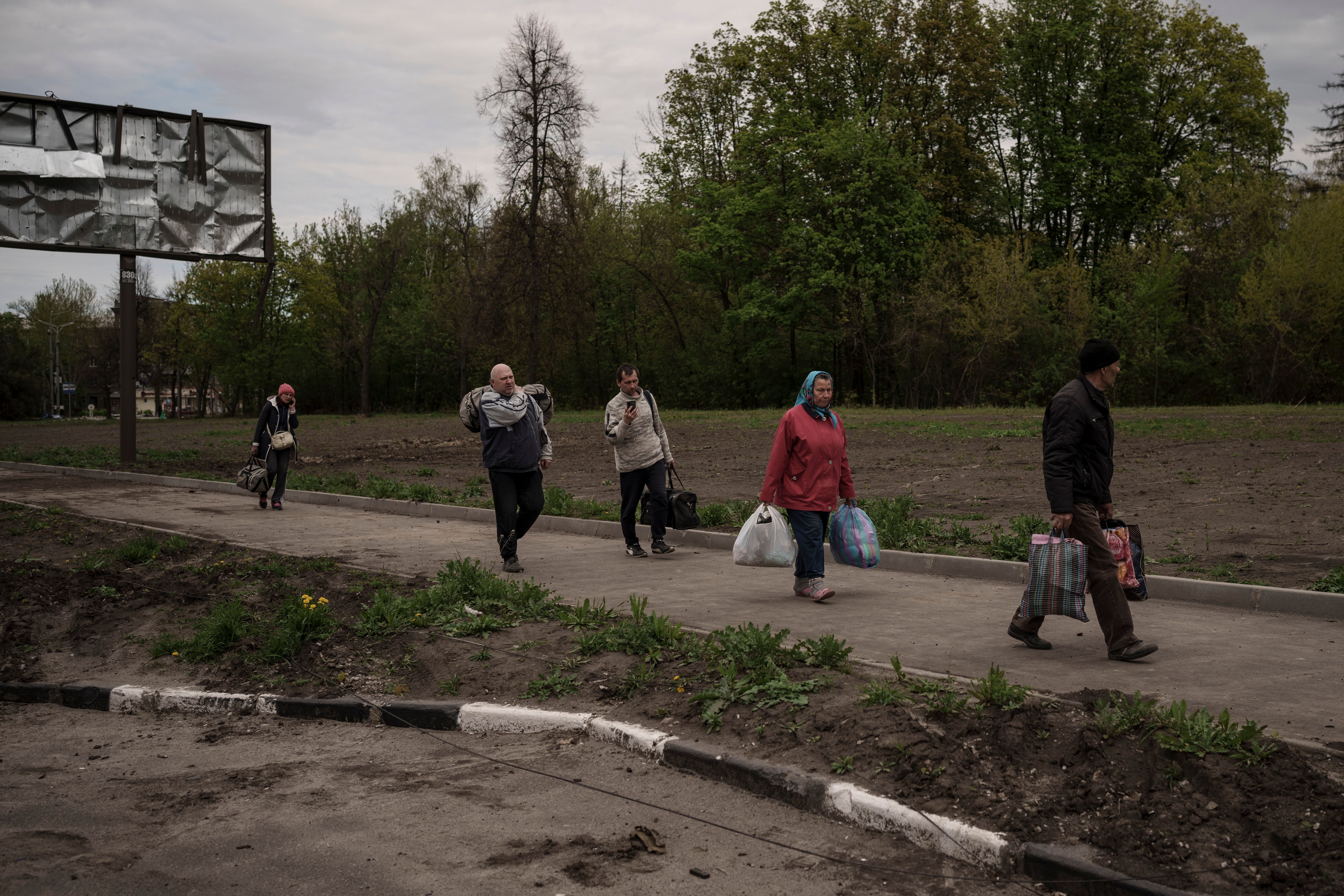 Hundreds of residents were evacuated to Kharkiv from the village, which had been under Russian occupation for more than a month