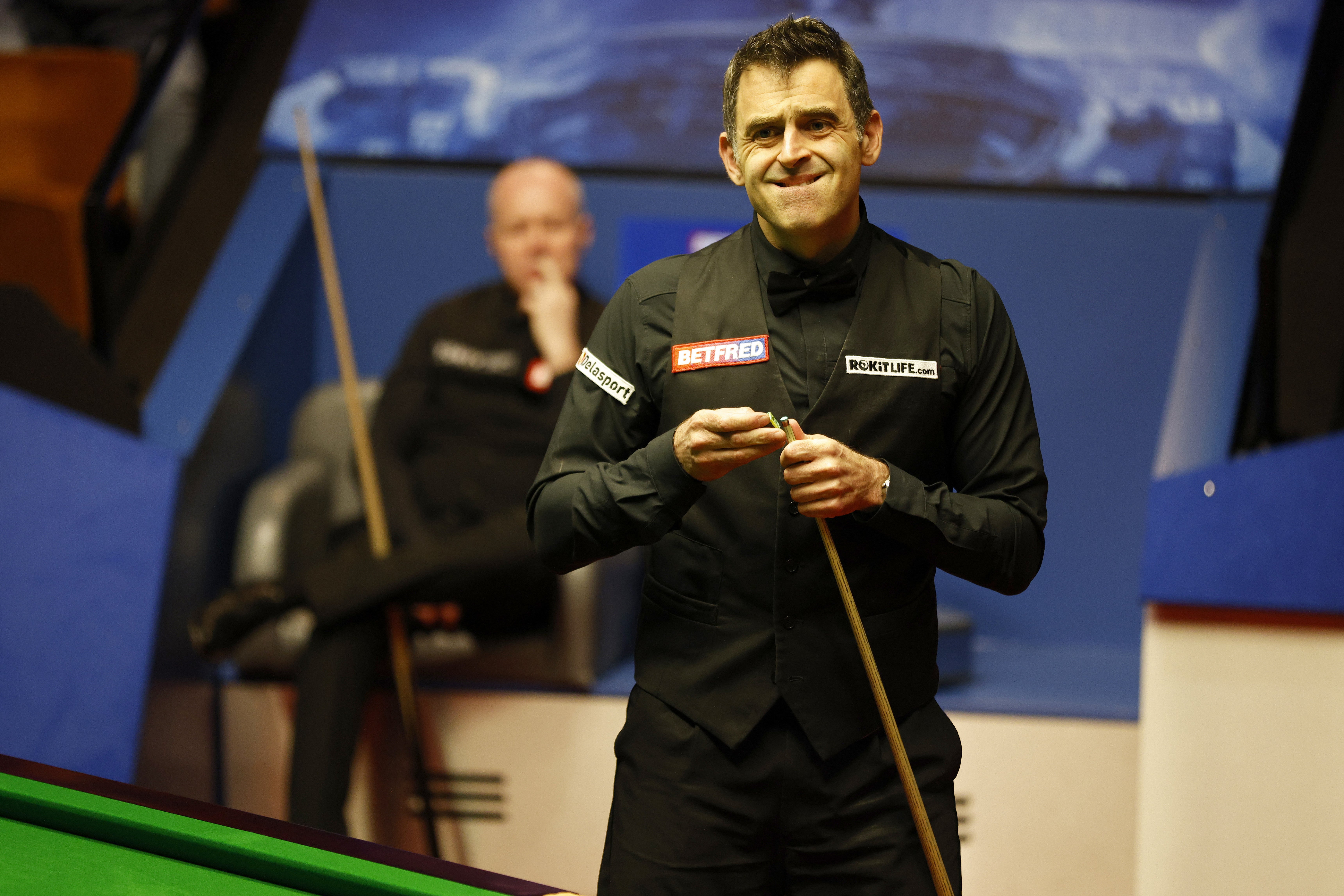 Ronnie O’Sullivan (pictured) rattled in three more centuries against John Higgins (Richard Sellers/PA)