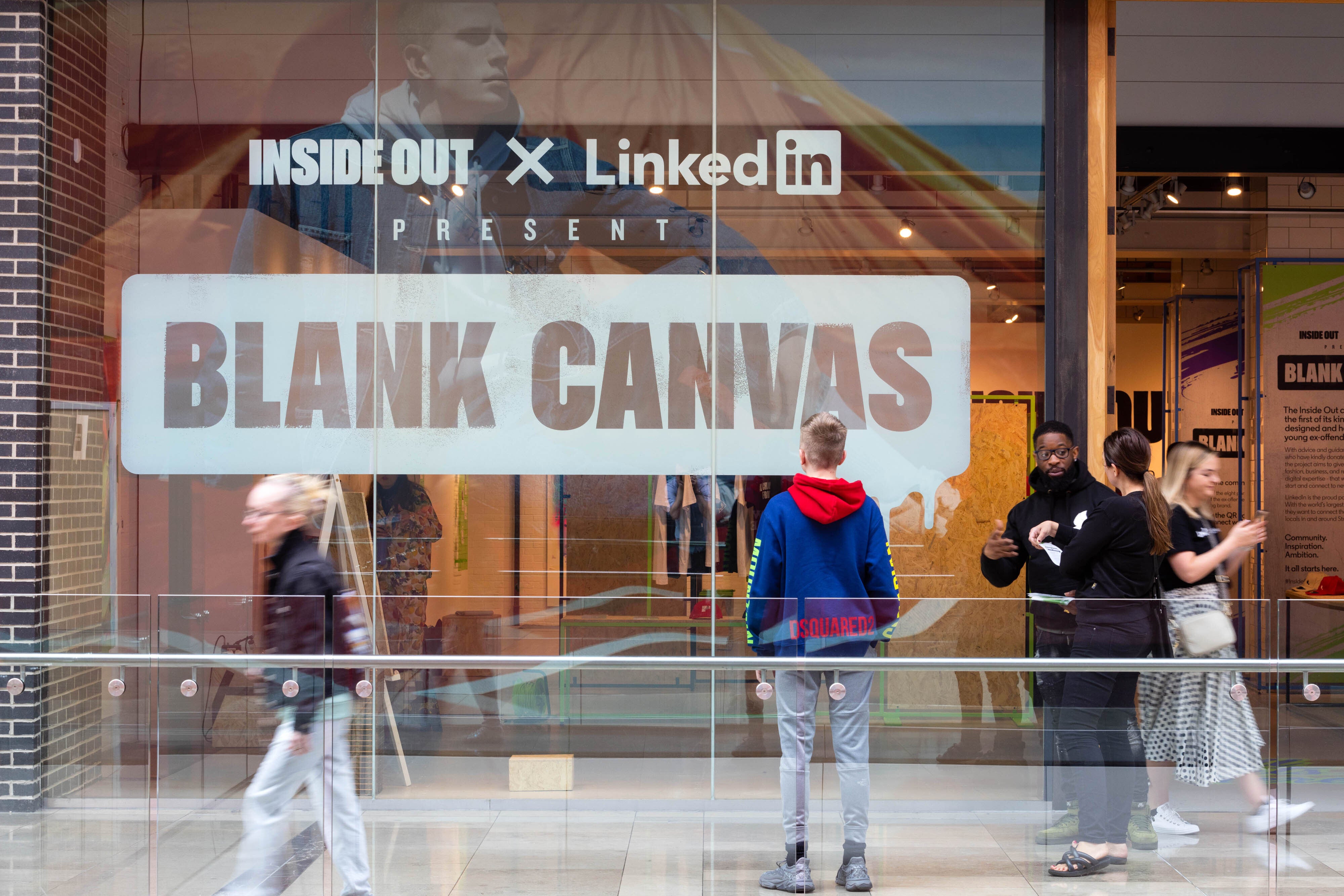 Blank Canvas a pop-up store from social enterprise, Inside Out in partnership with LinkedIn, at Westfield Stratford City in London