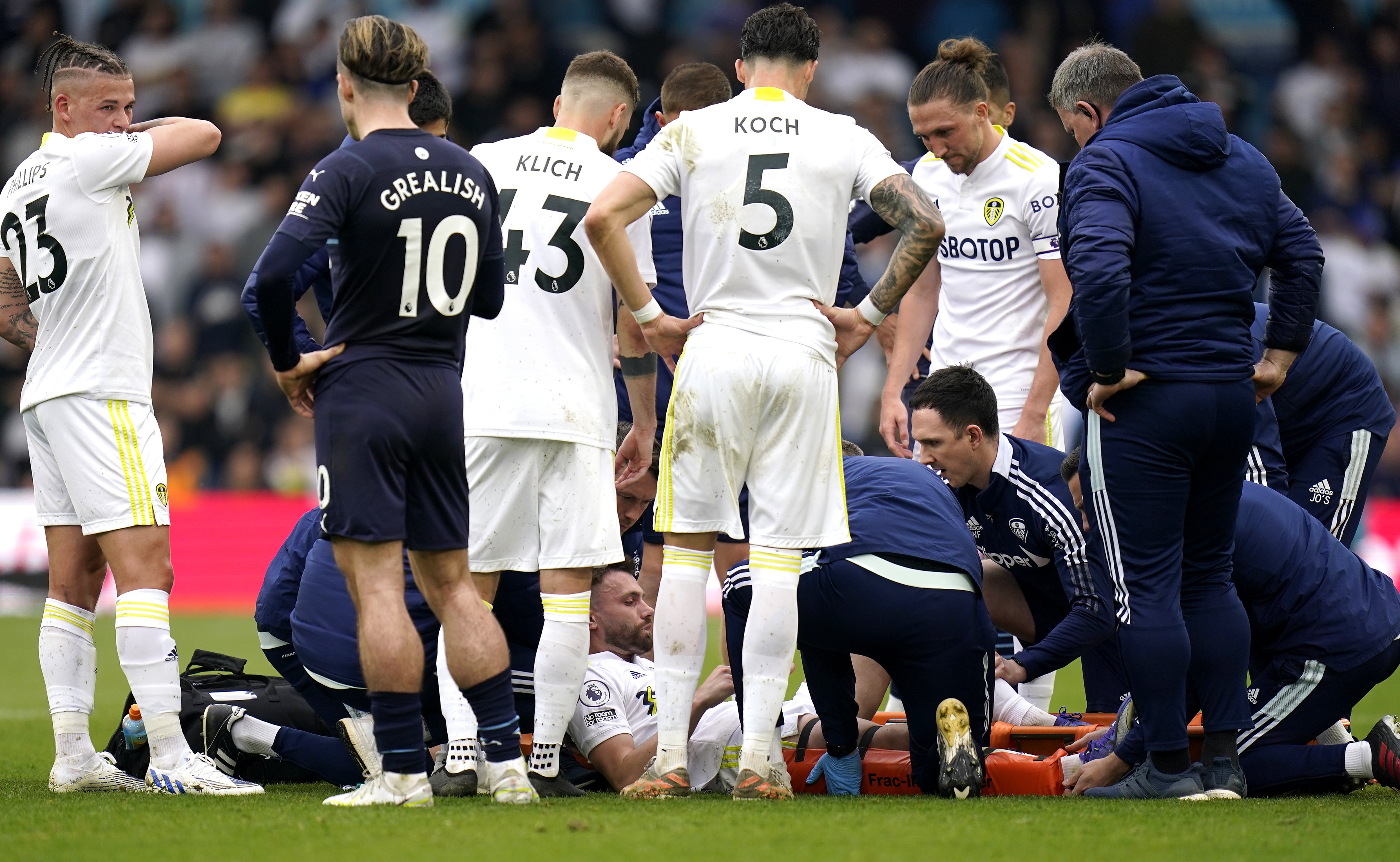 Leeds lost Stuart Dallas to injury (Danny Lawson/PA)