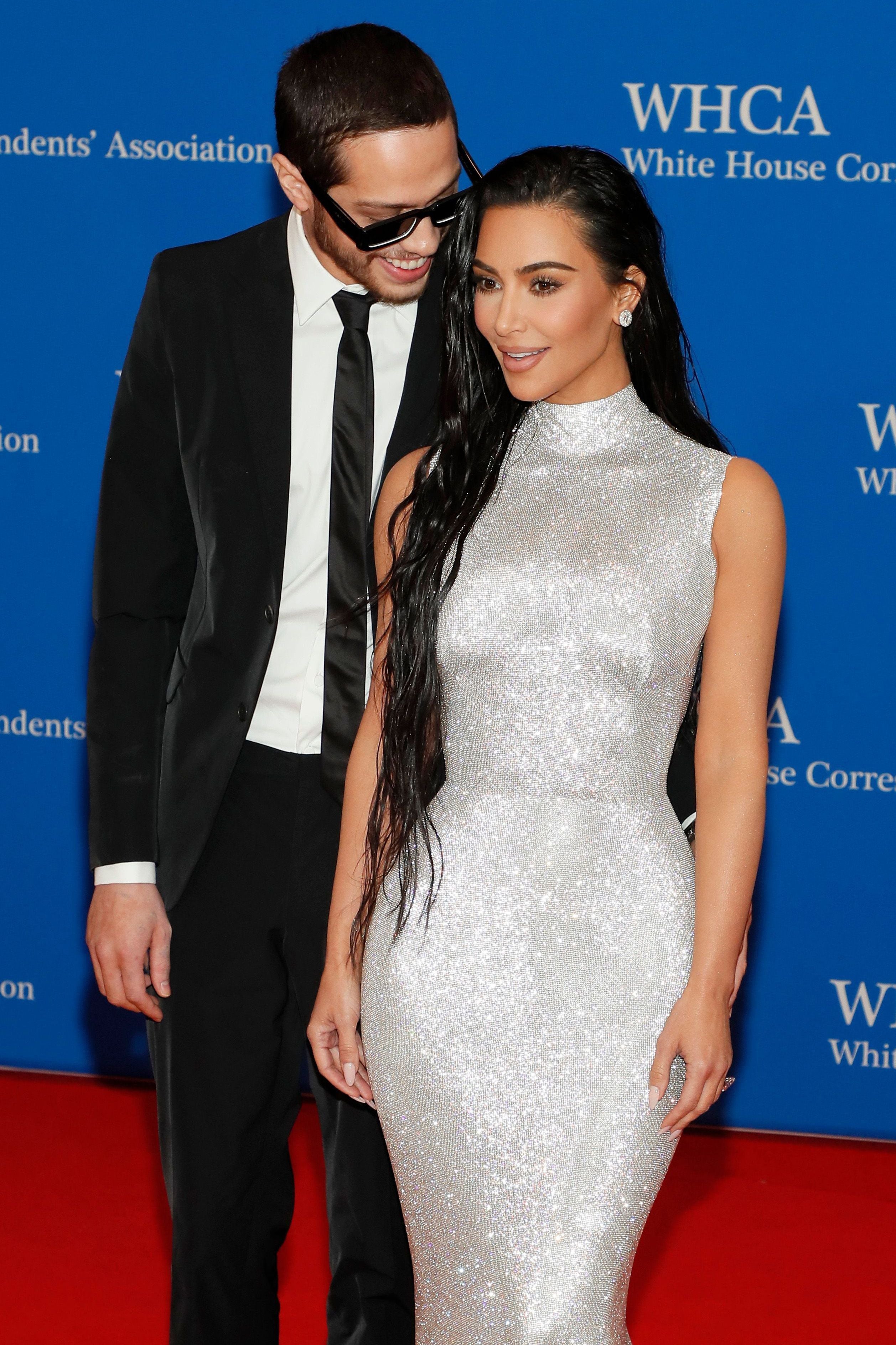 Pete Davidson and Kim Kardashian attend the 2022 White House Correspondents' Association Dinner at Washington Hilton