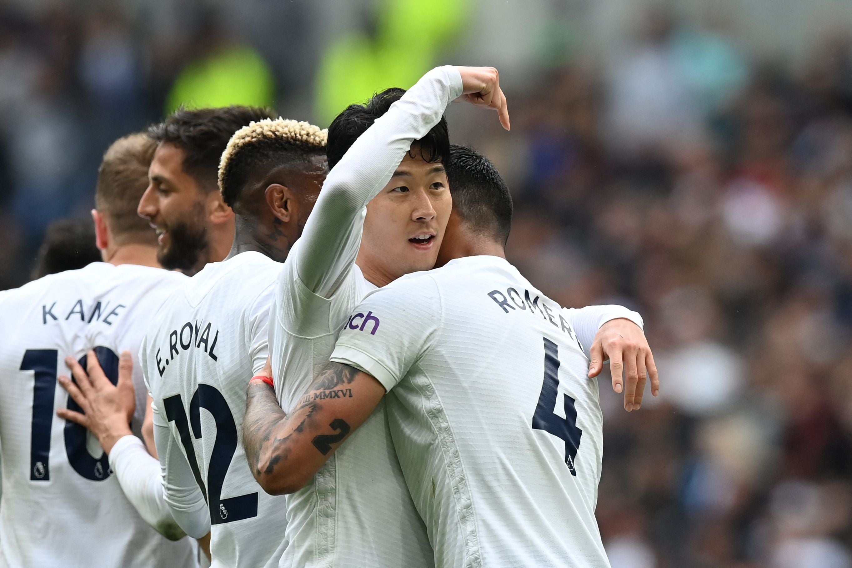 Son Heung-Min celebrates his second goal