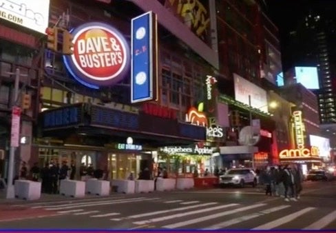 A man was stabbed to death at the Dave & Buster’s in Times Square on Saturday