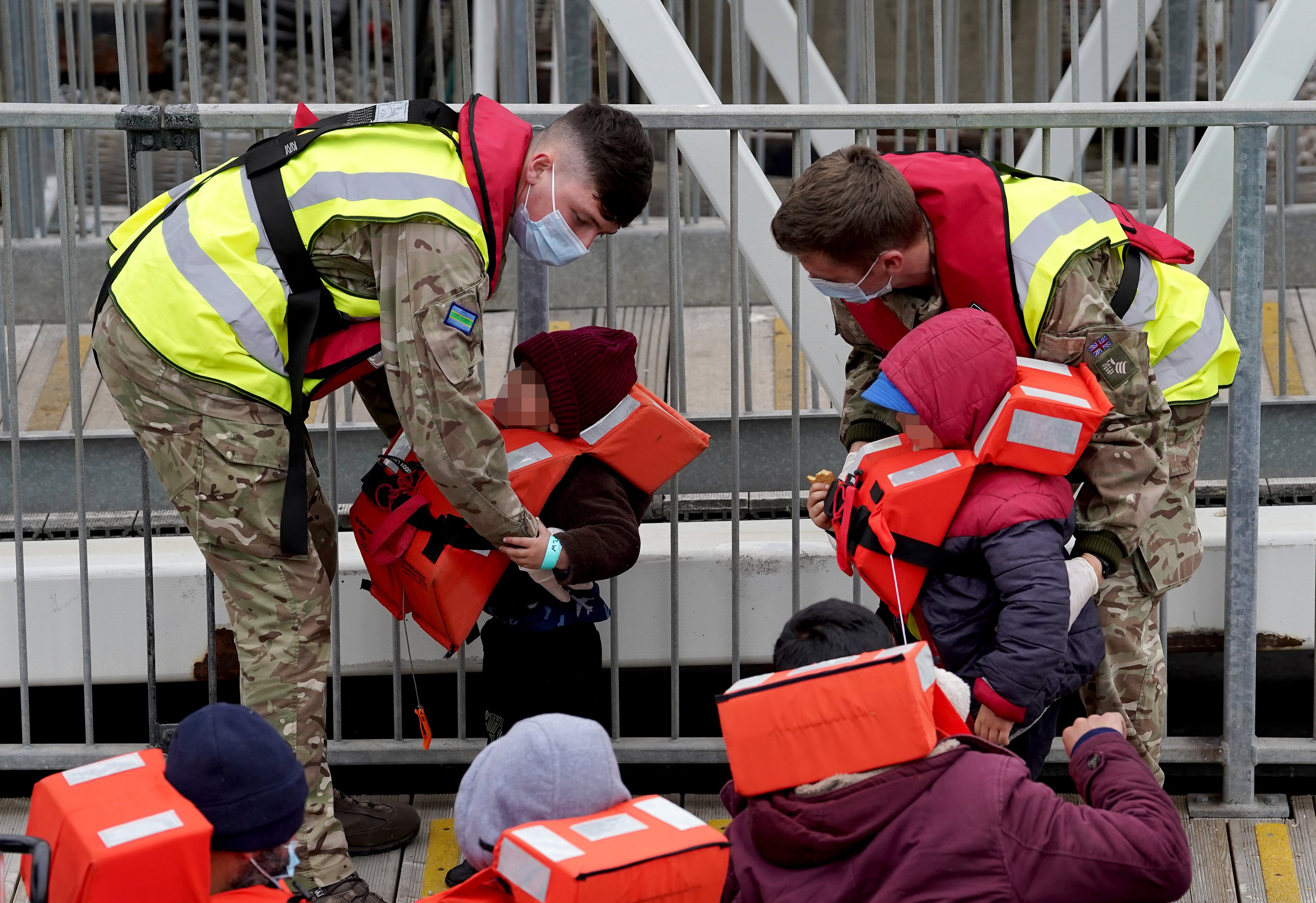 Young children were among those making the dangerous Channel crossing to the UK on Monday (Gareth Fuller/PA)