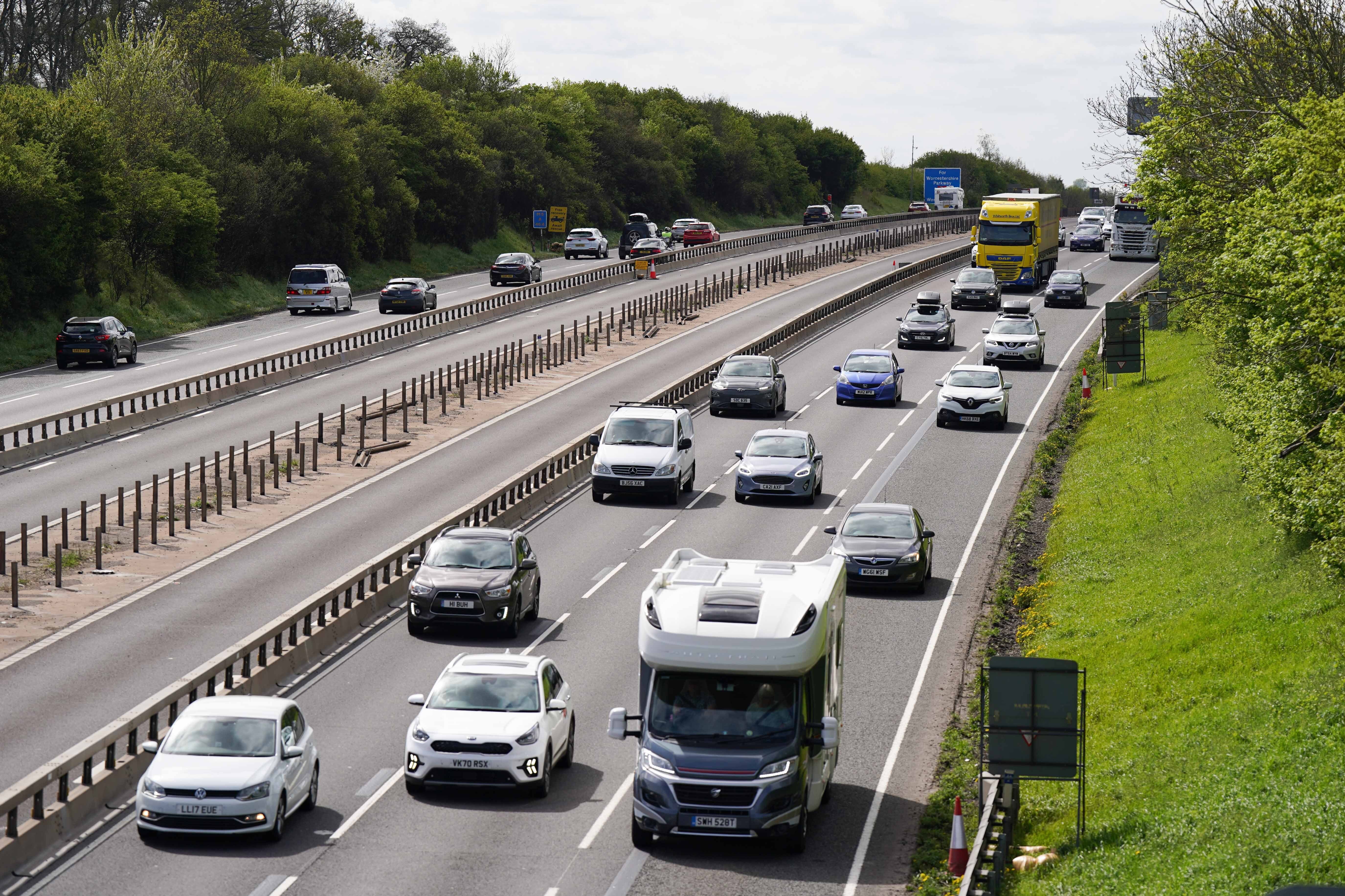 Four teenagers were removed from the side of the M1 as they apparently tried to make a social media video (Jacob King/PA)