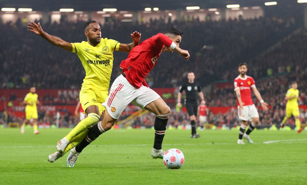 Rico Henry got caught on the wrong side of Cristiano Ronaldo in conceding the second-half penalty