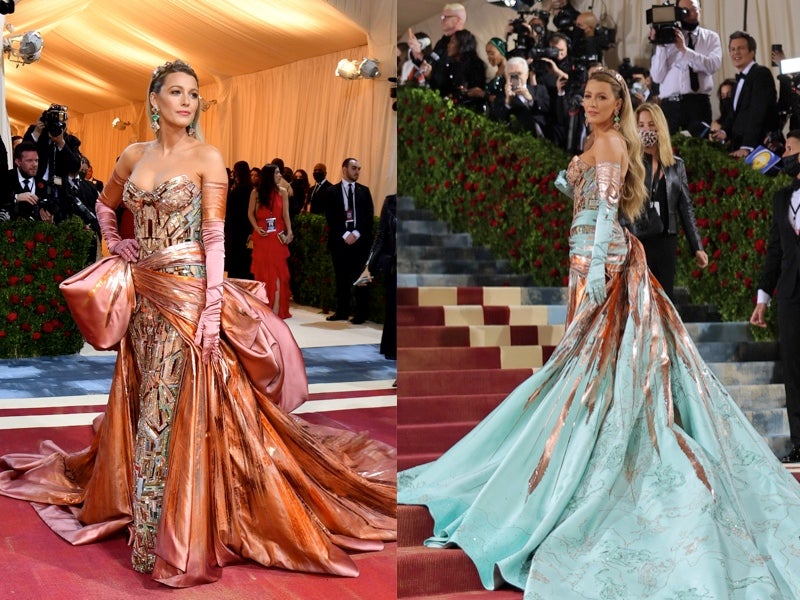 Blake Lively changed her gown shortly after arriving on the red carpet at the Met Gala - prompting praise from her husband Ryan Reynolds