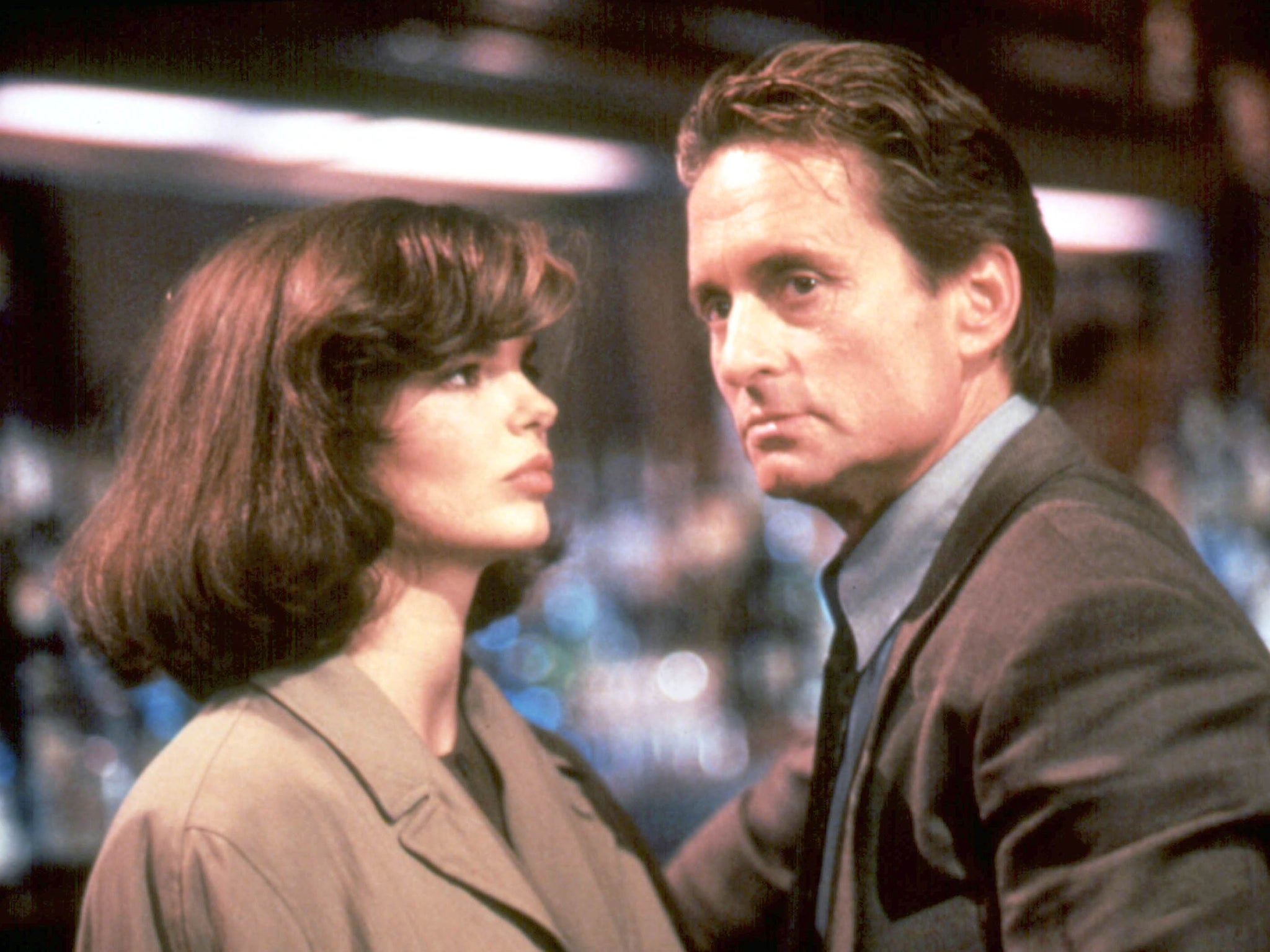 Jeanne Tripplehorn and Michael Douglas in ‘Basic Instinct'