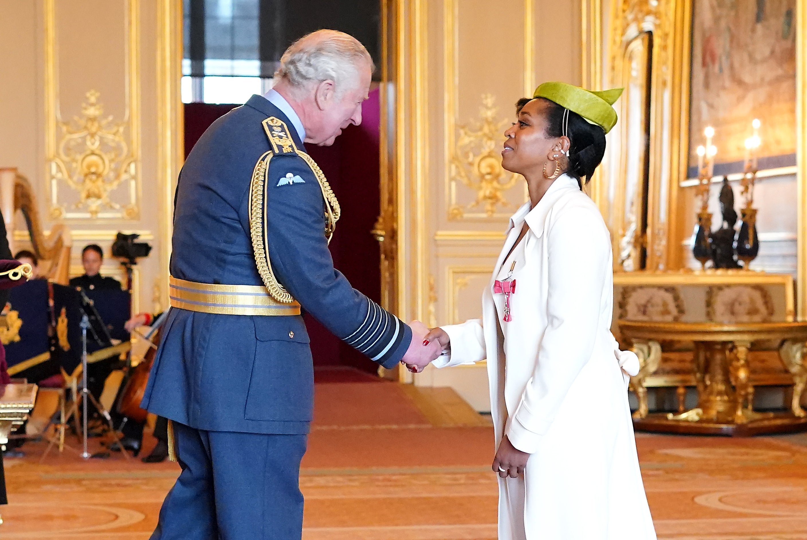 Ebony-Jewel Rainford-Brent talks to the Prince of Wales (Jonathan Brady/PA)