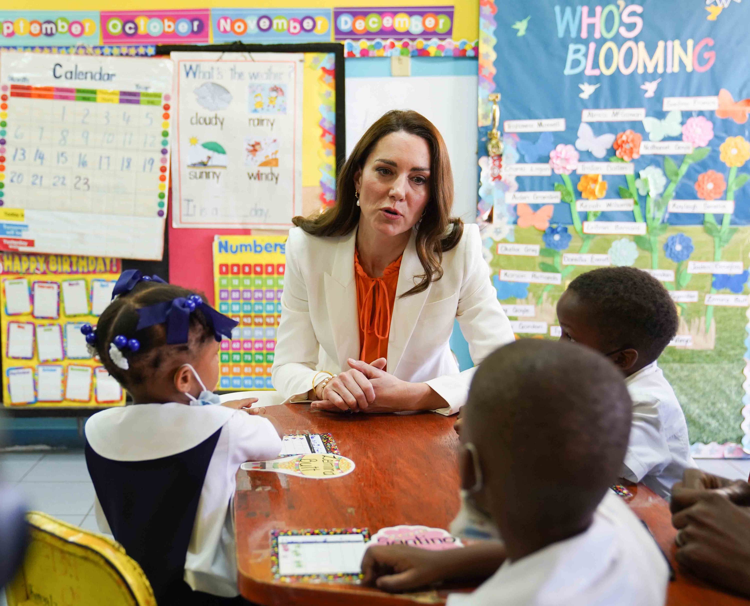 The Duke and Duchess of Cambridge visited Shortwood Teacher College during their visit to Jamaica.