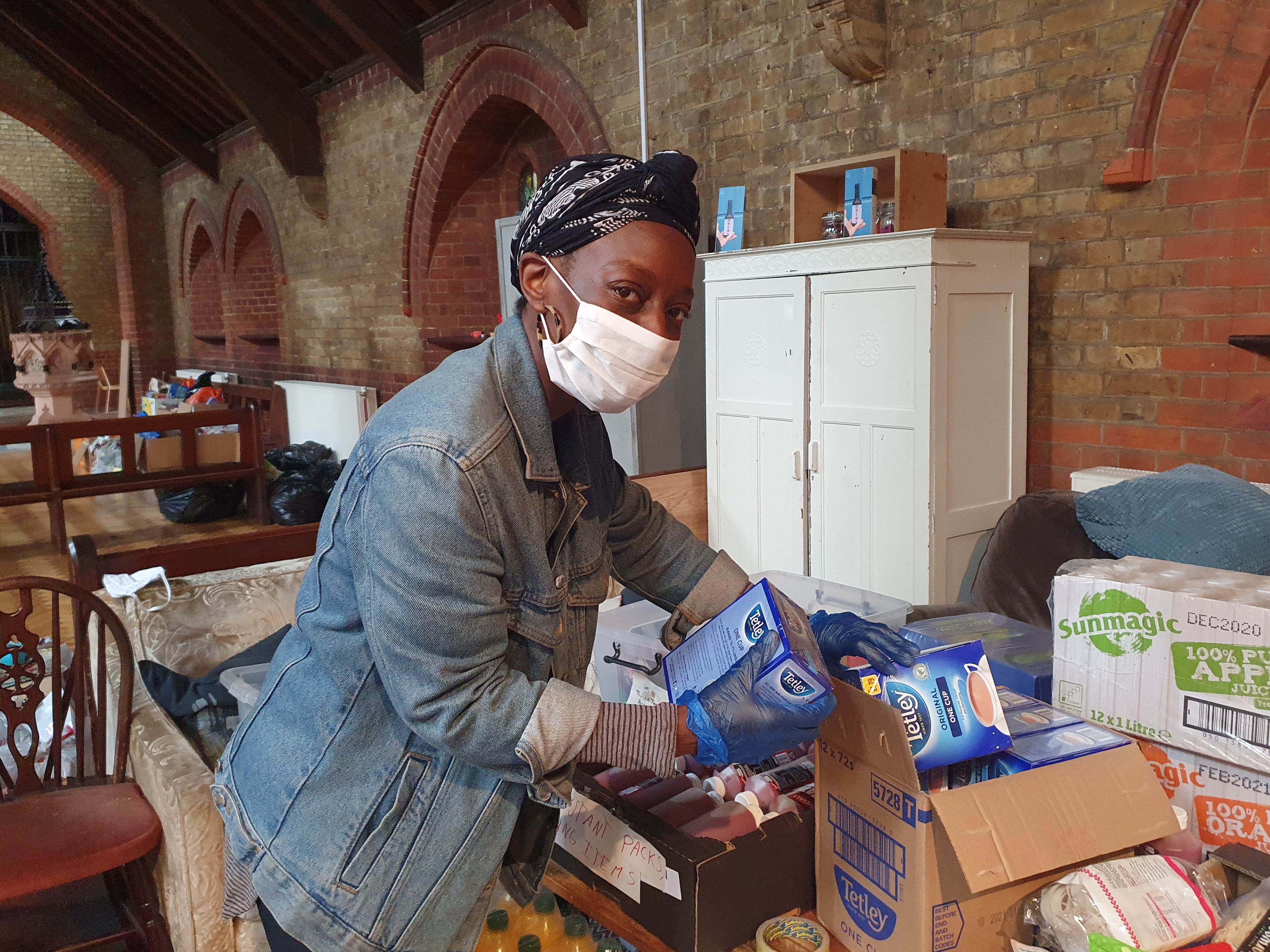 A volunteer at Earlsfield Foodbank in the heart of Wandsworth