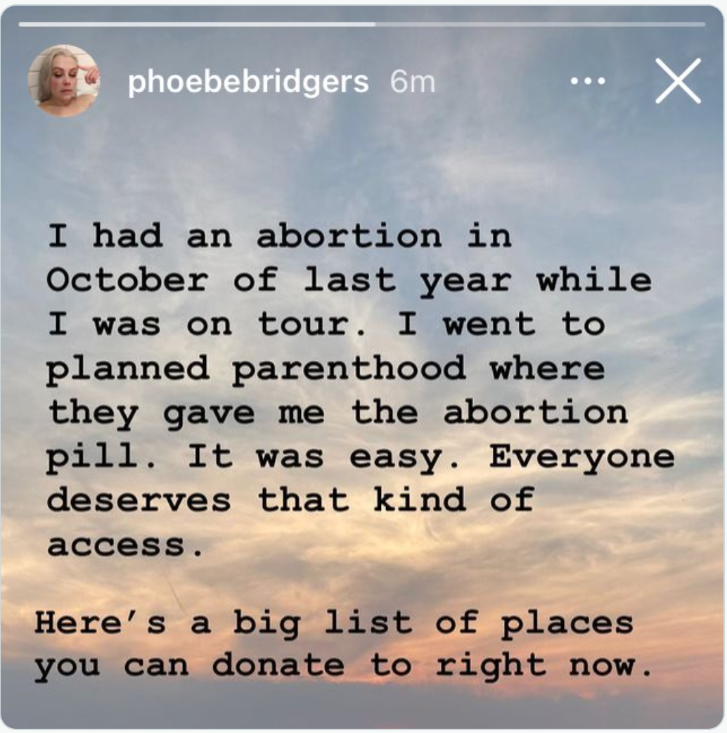 Phoebe Bridgers story screenshot