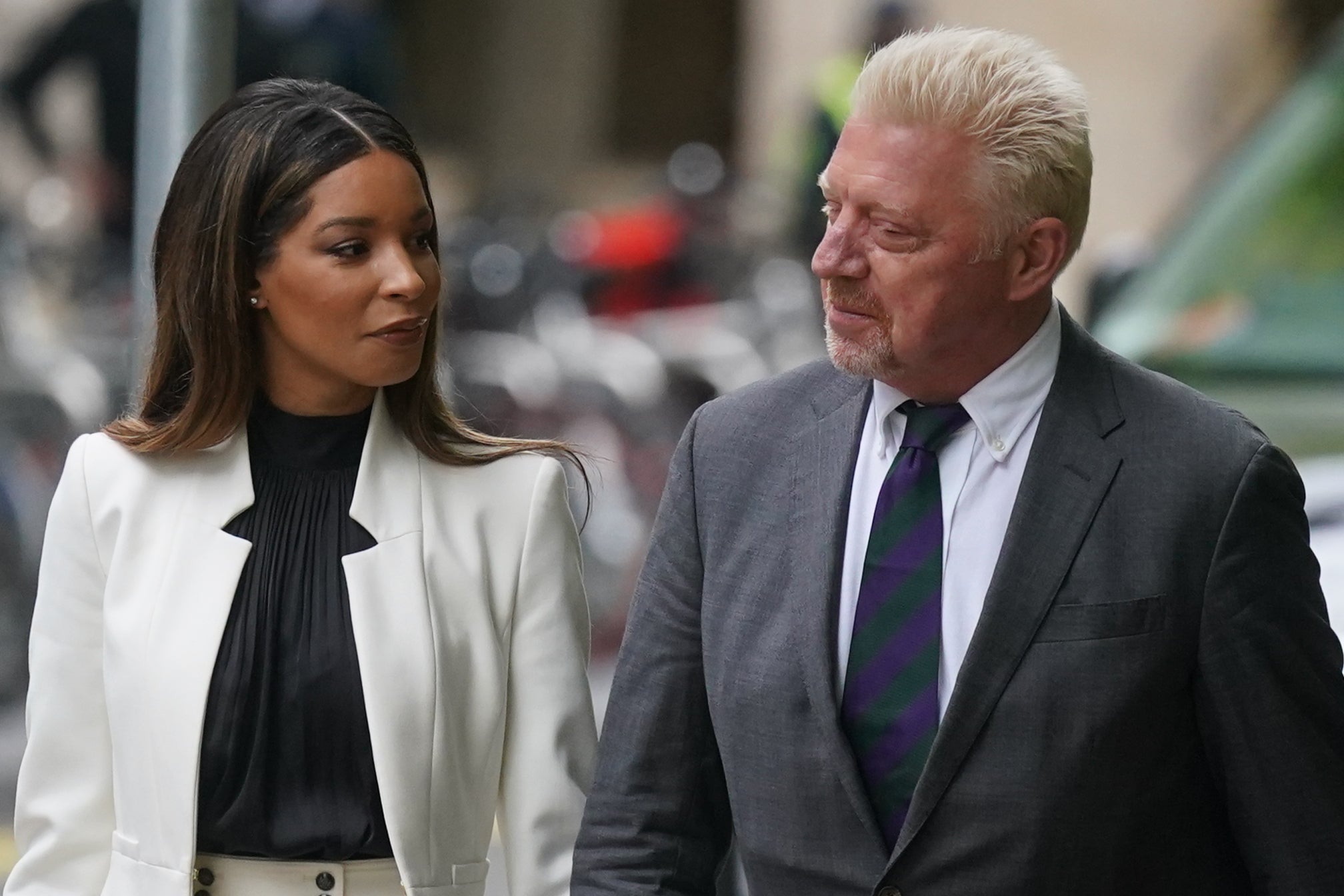 Boris Becker, arrives alongside partner Lilian de Carvalho Monteiro