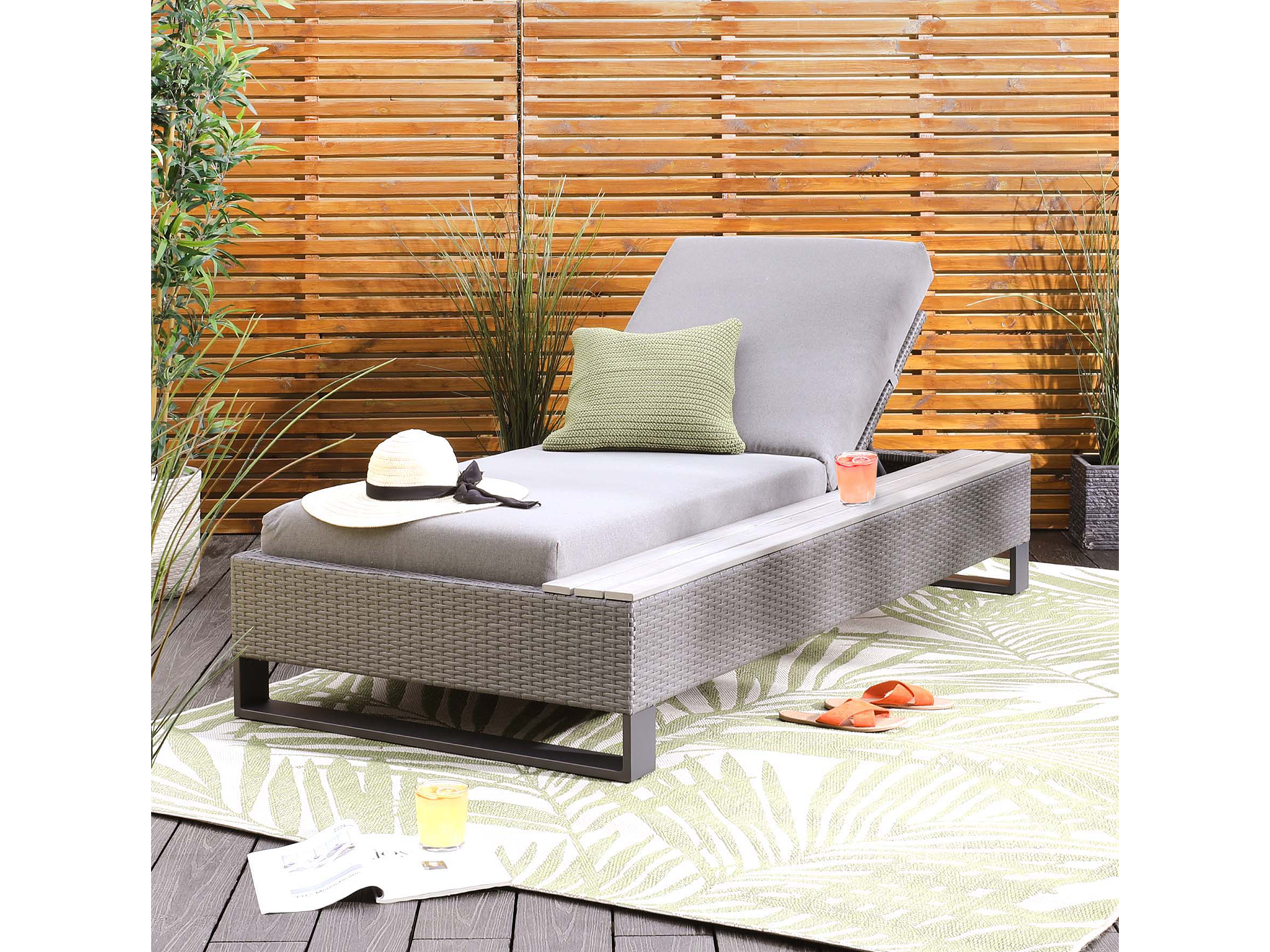 sorrento grey garden sun lounger