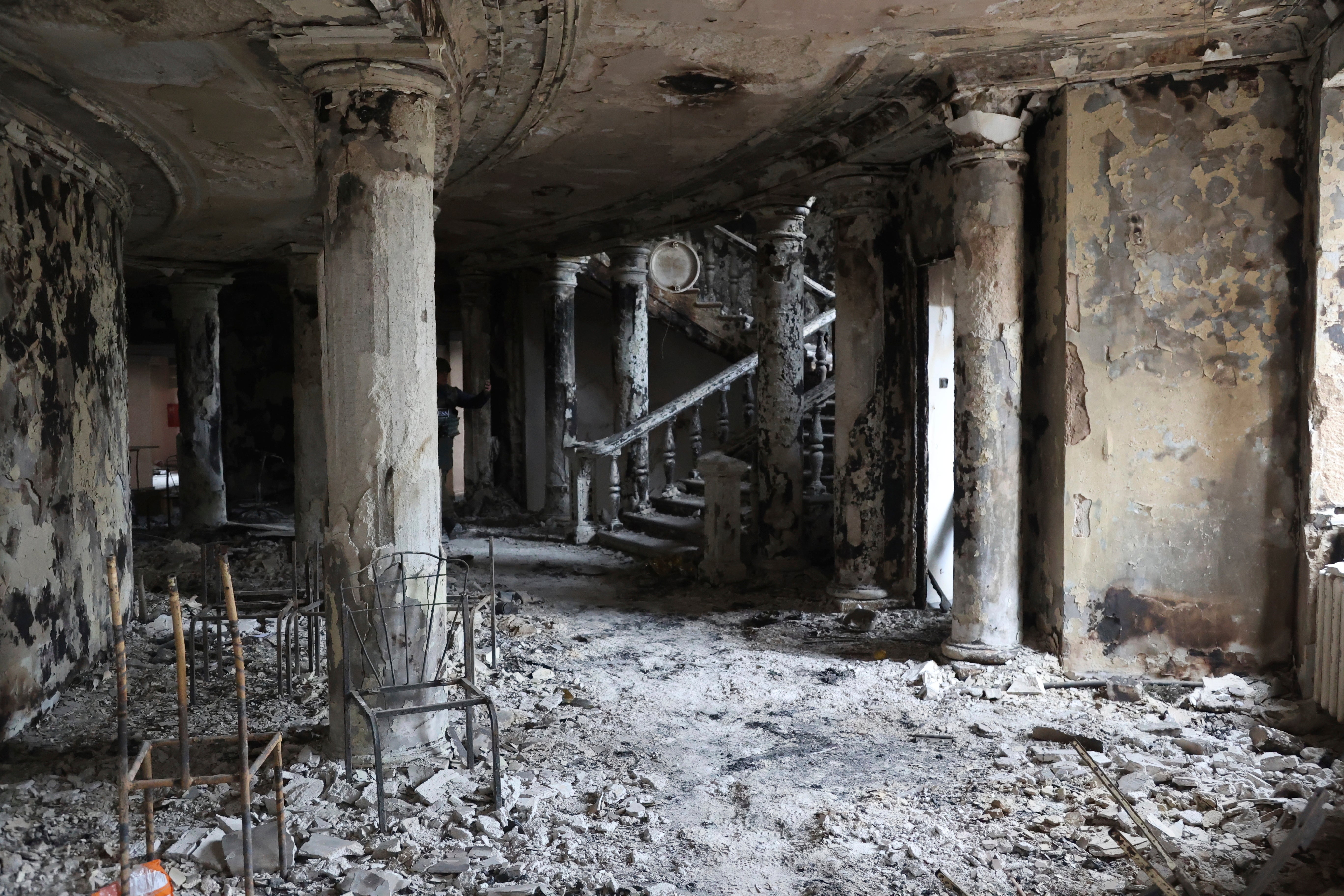 Inside the Donetsk Academic Regional Drama Theatre after the attack in March 2022