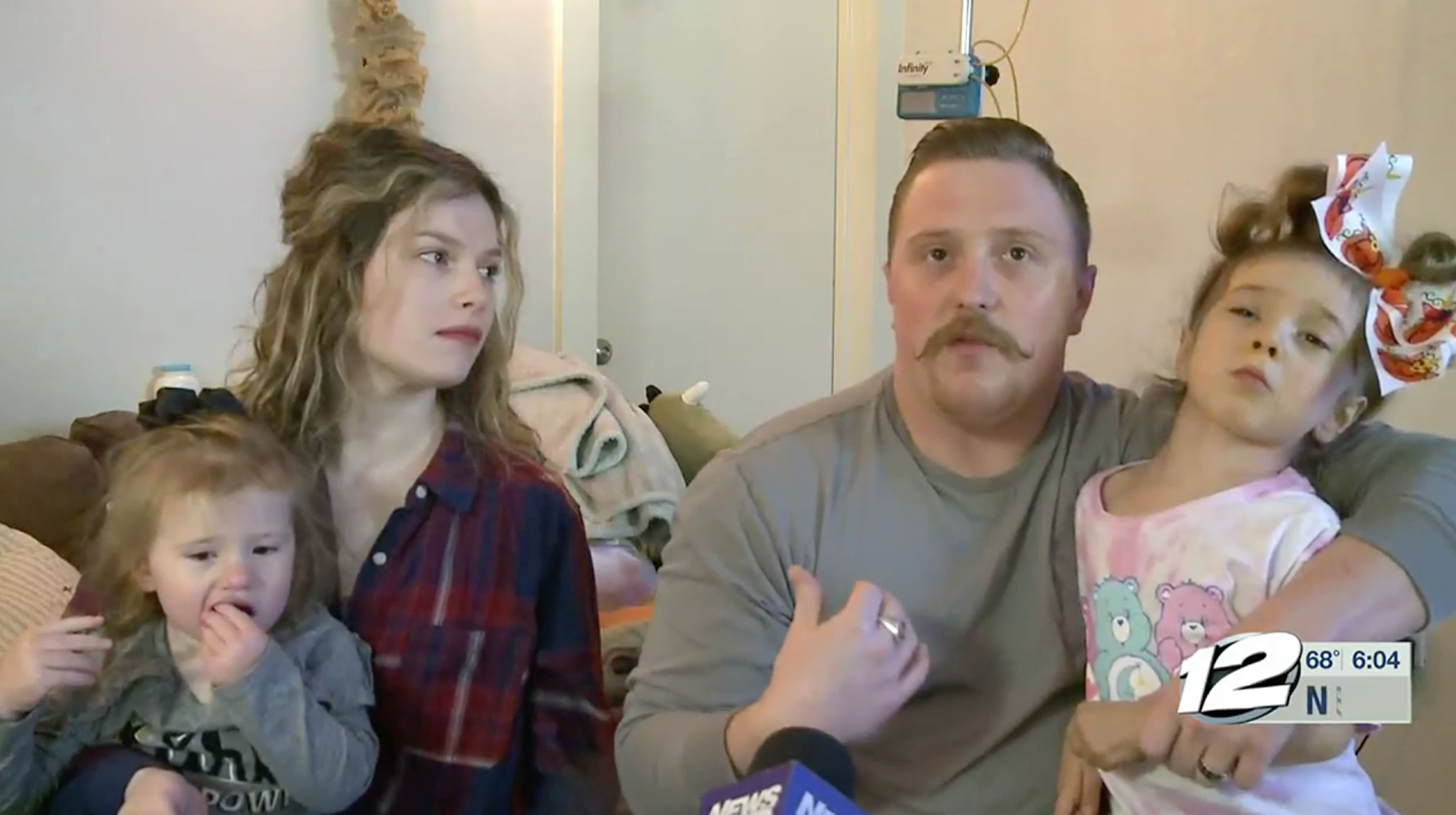 From left to right: Adelaide, Josy, Dustin, and Lylah Baker. After Lylah fell ill with a rare bacterium, her parents turned to GoFundMe for help with her medical bills