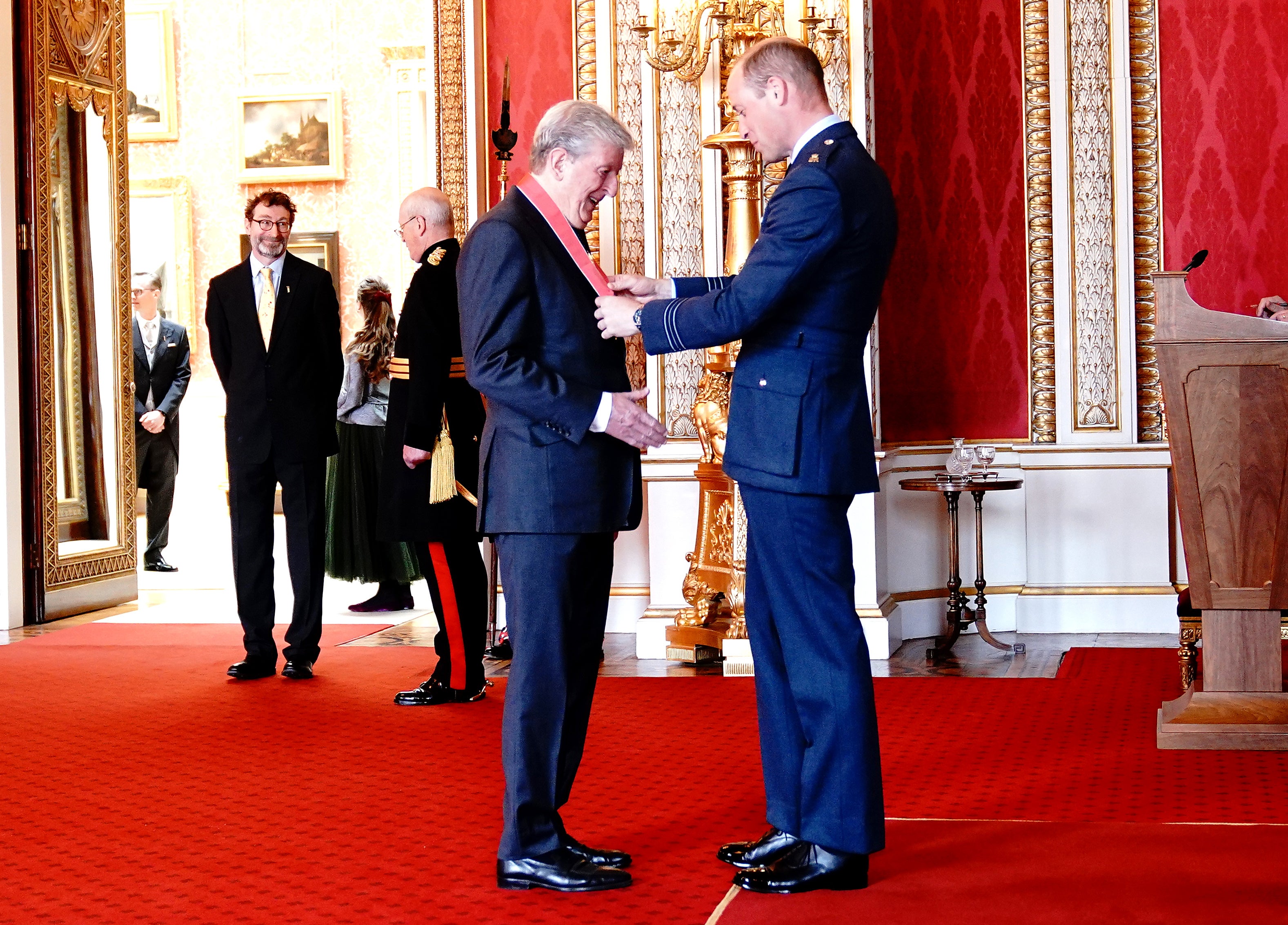 Roy Hodgson was made a CBE by the Duke of Cambridge at Buckingham Palace (Yui Mok/PA)