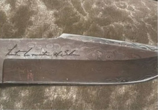 A knife given to Depp by Heard was shown in court