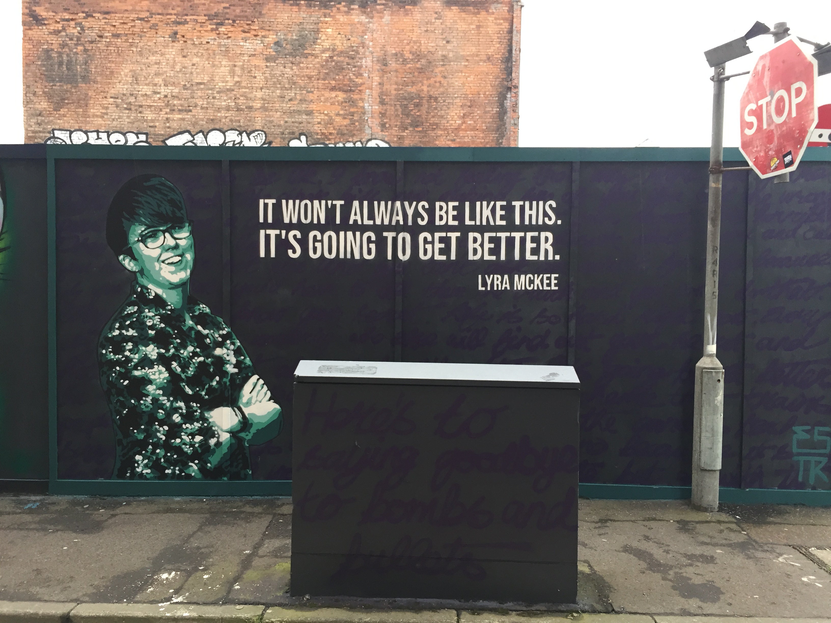 A mural of Lyra McKee in Belfast city centre (PA)