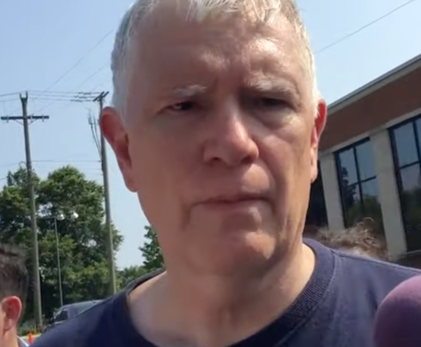 Mo Brooks in footage taken soon after a shooting at the 2017 Congressional baseball game