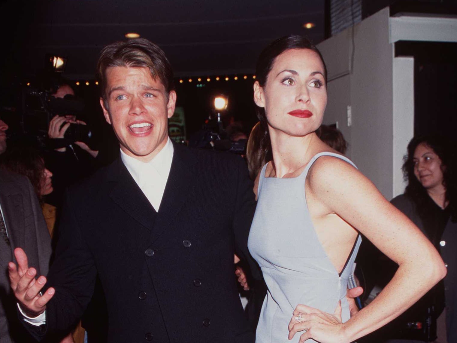 Minnie Driver and Matt Damon at the ‘Good Will Hunting’ premiere in 1997