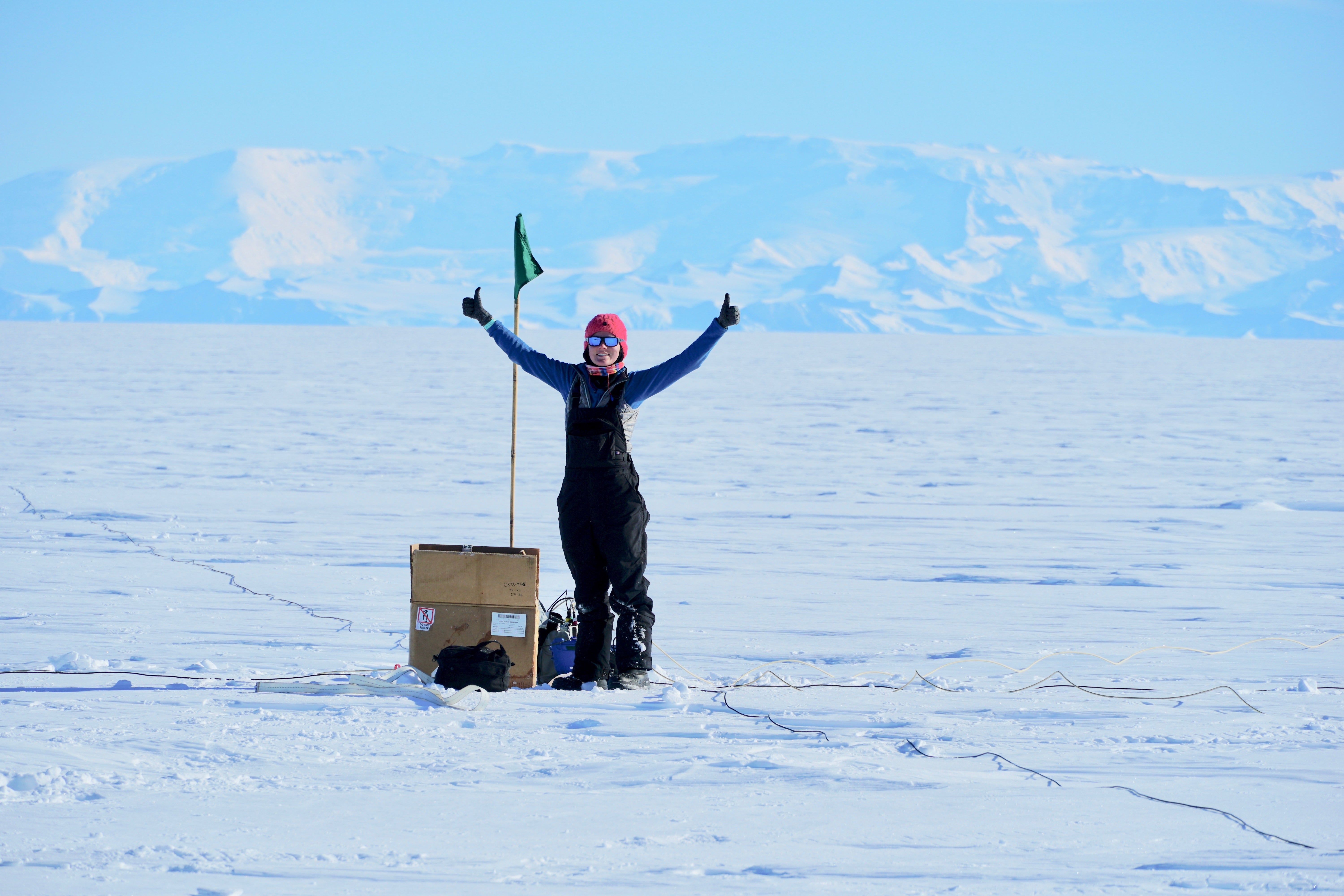 Chloe Gustafson, one of the scientists, with one of the team’s sensors