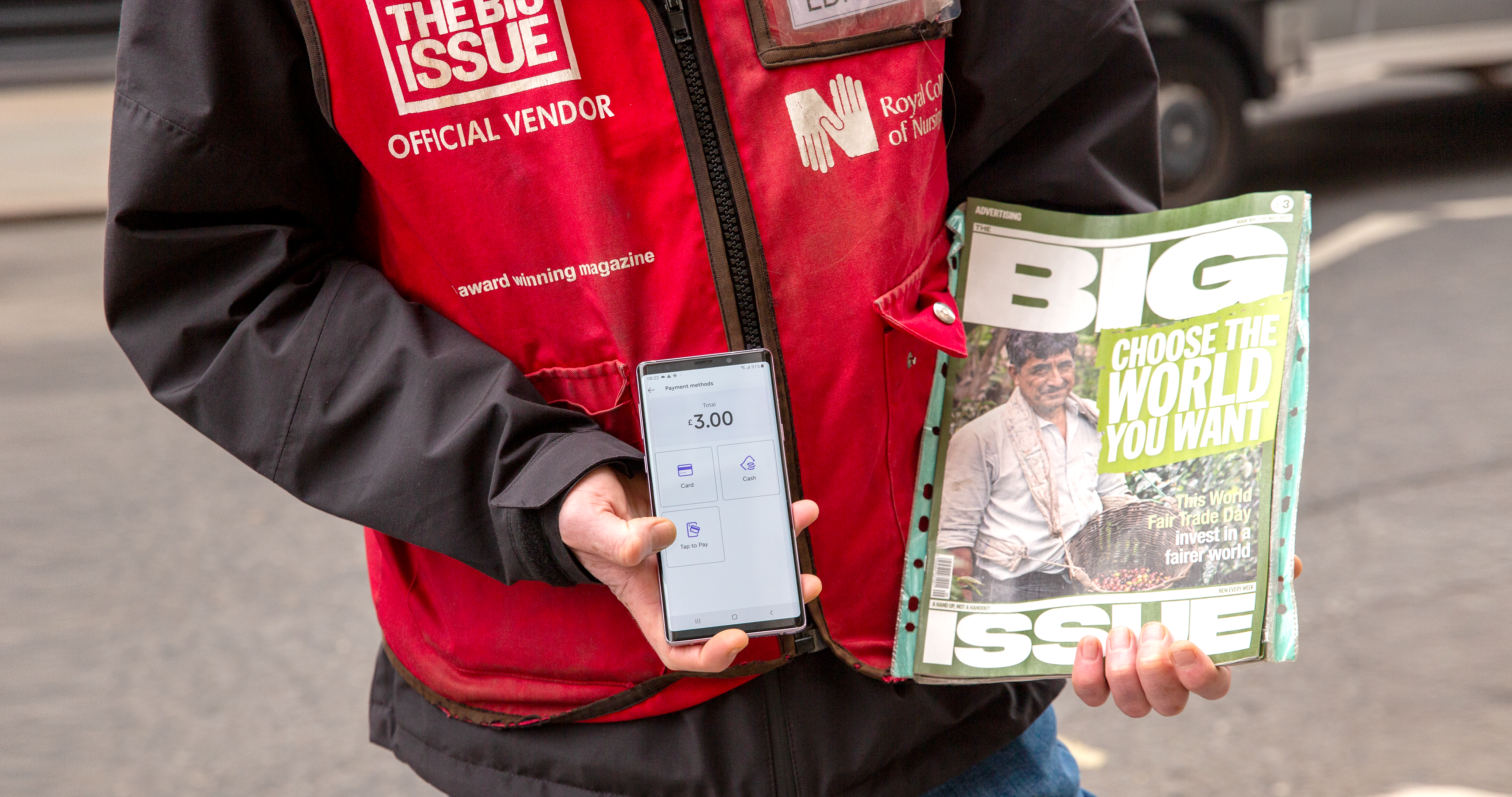 Cashless technology for buying the Big Issue is being used by more vendors (Big Issue/PA)