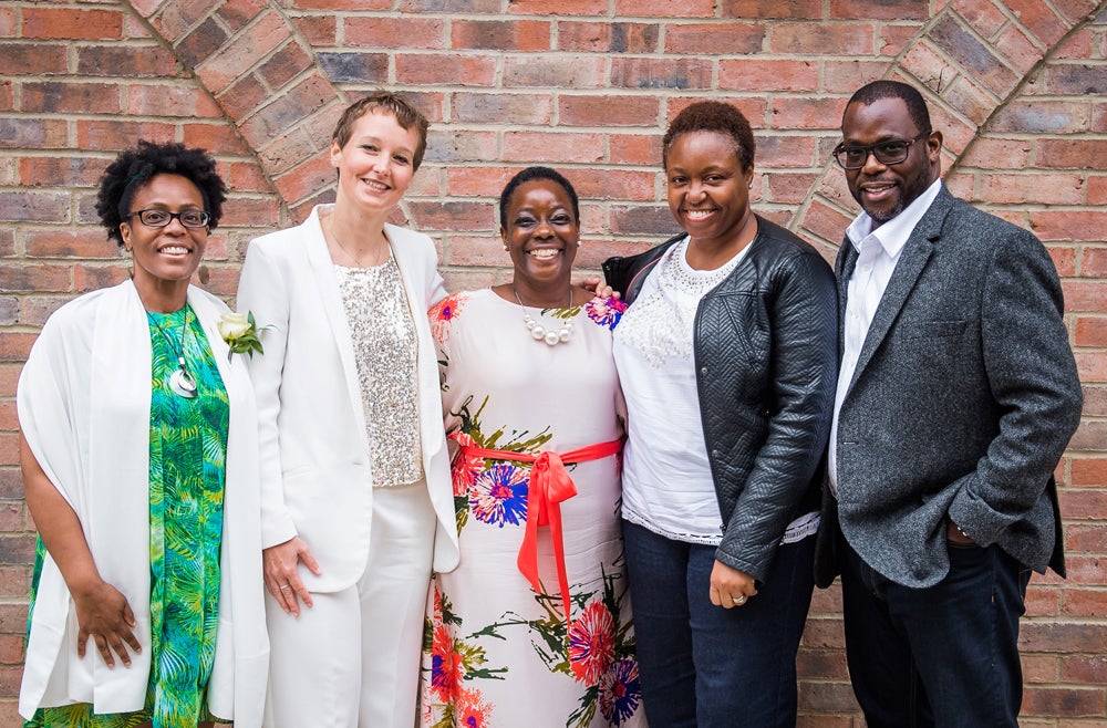 Karen and Heidrun’s wedding with June, Michelle and Hugh (Collect/PA Real Life)