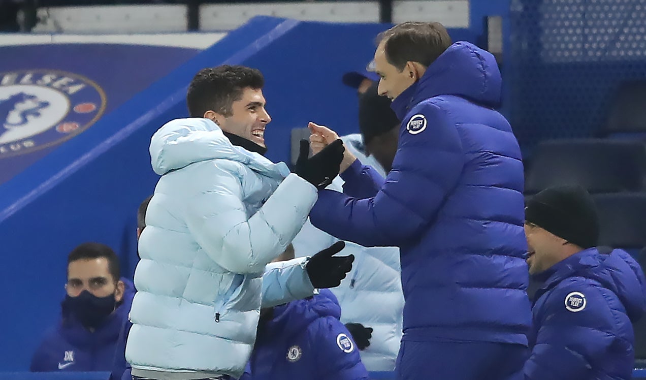 Chelsea’s Christian Pulisic (left) and Thomas Tuchel have no problems, according to the Blues boss (PA)