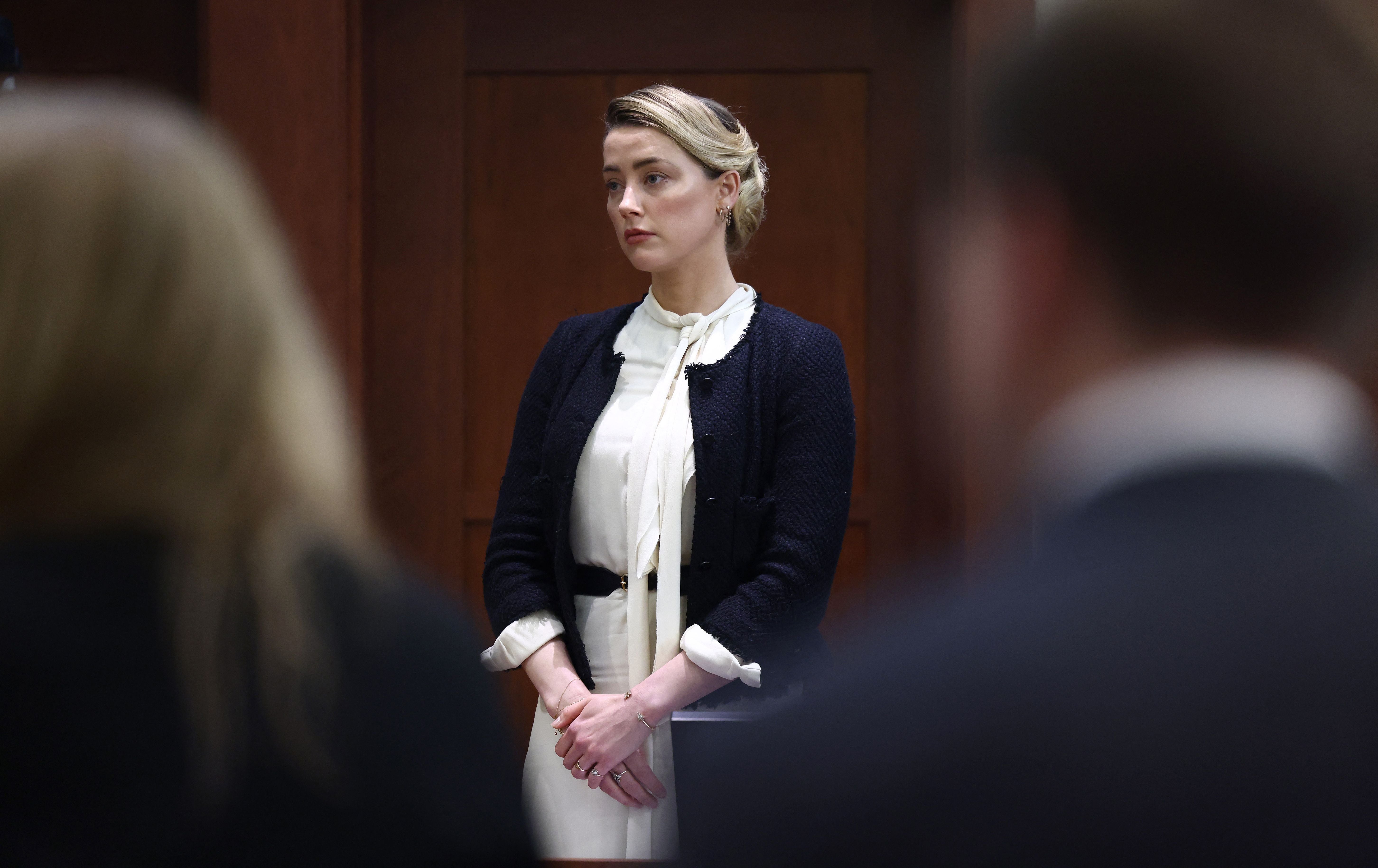 Amber Heard at the Fairfax County Courthouse in Fairfax, Virginia, on 5 May 2022