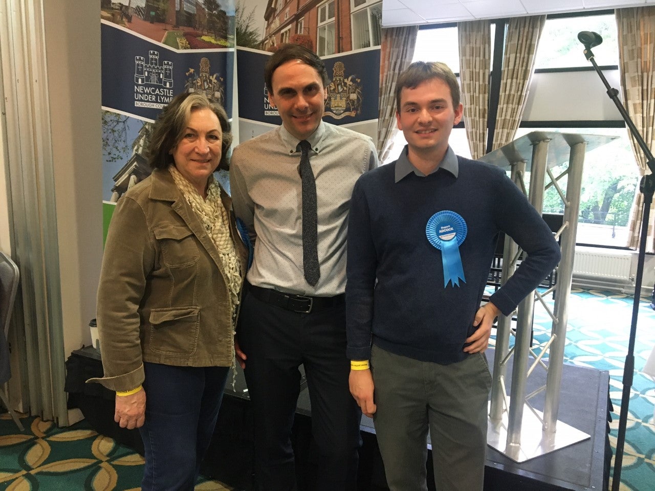 Council leader Simon Tagg, centre, with councillors Joan Whieldon and Rupert Adcock