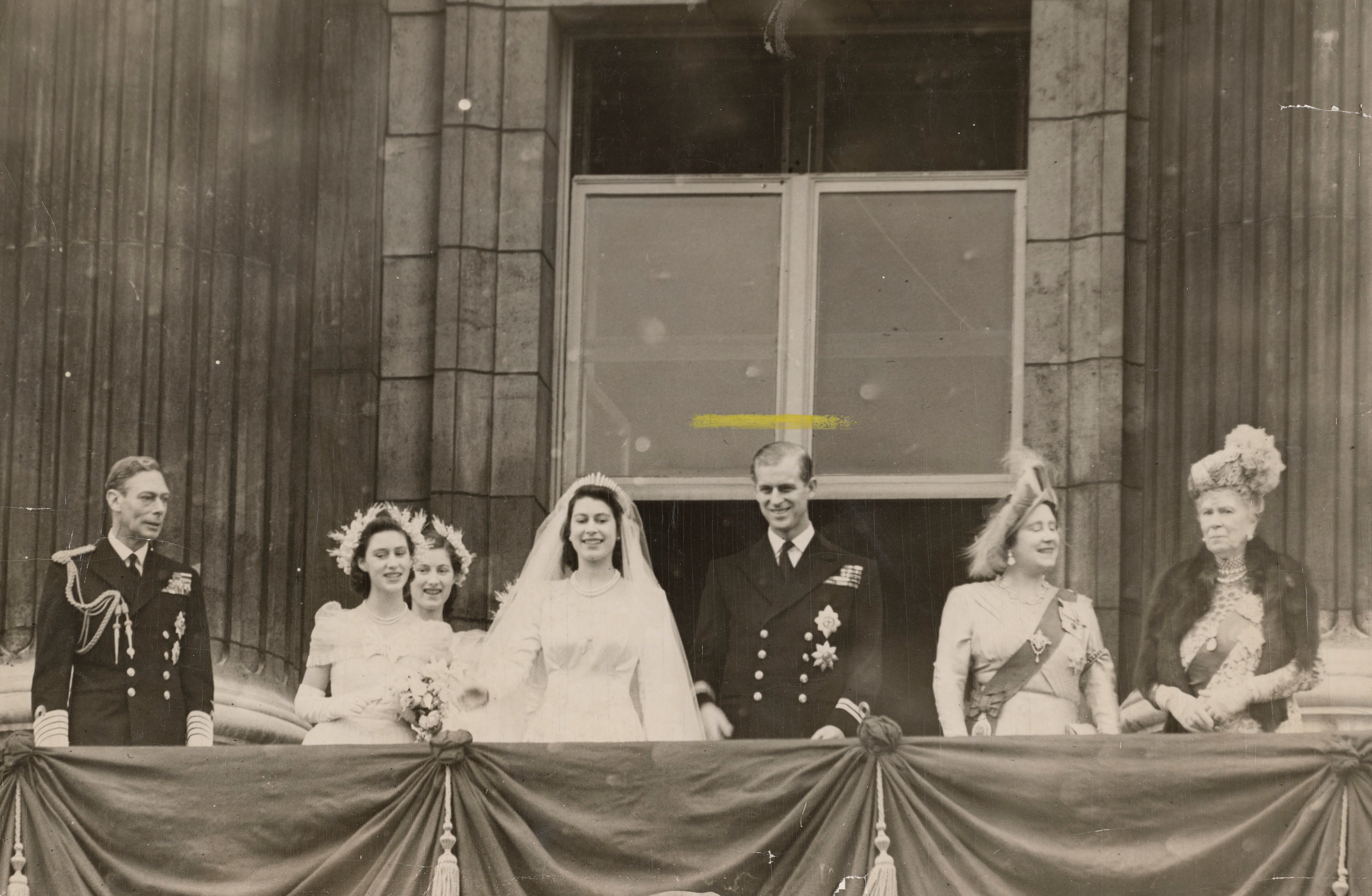 The Queen and Prince Philip on their wedding day