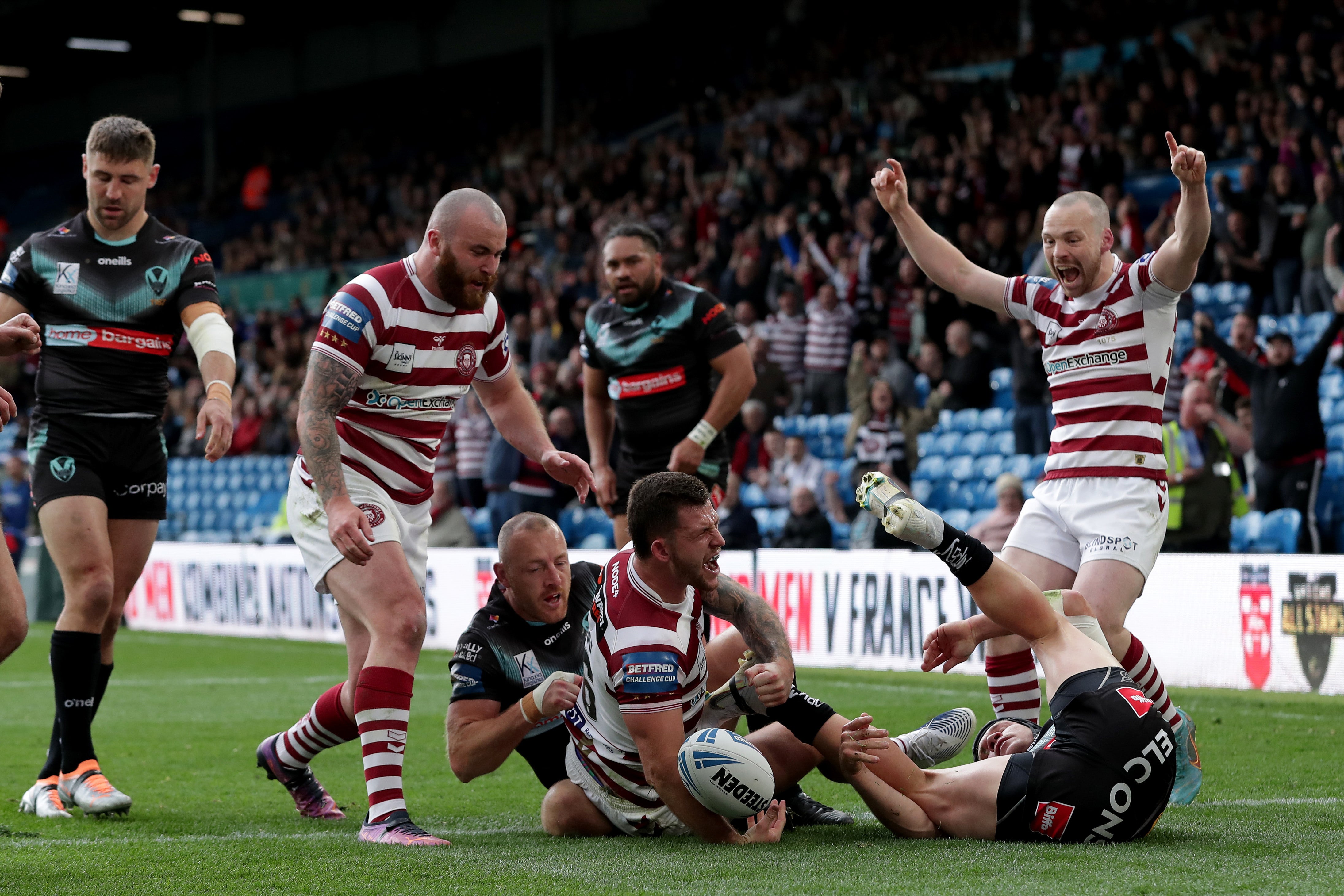 Cade Cust scored Wigan’s second try (Richard Sellers/PA)