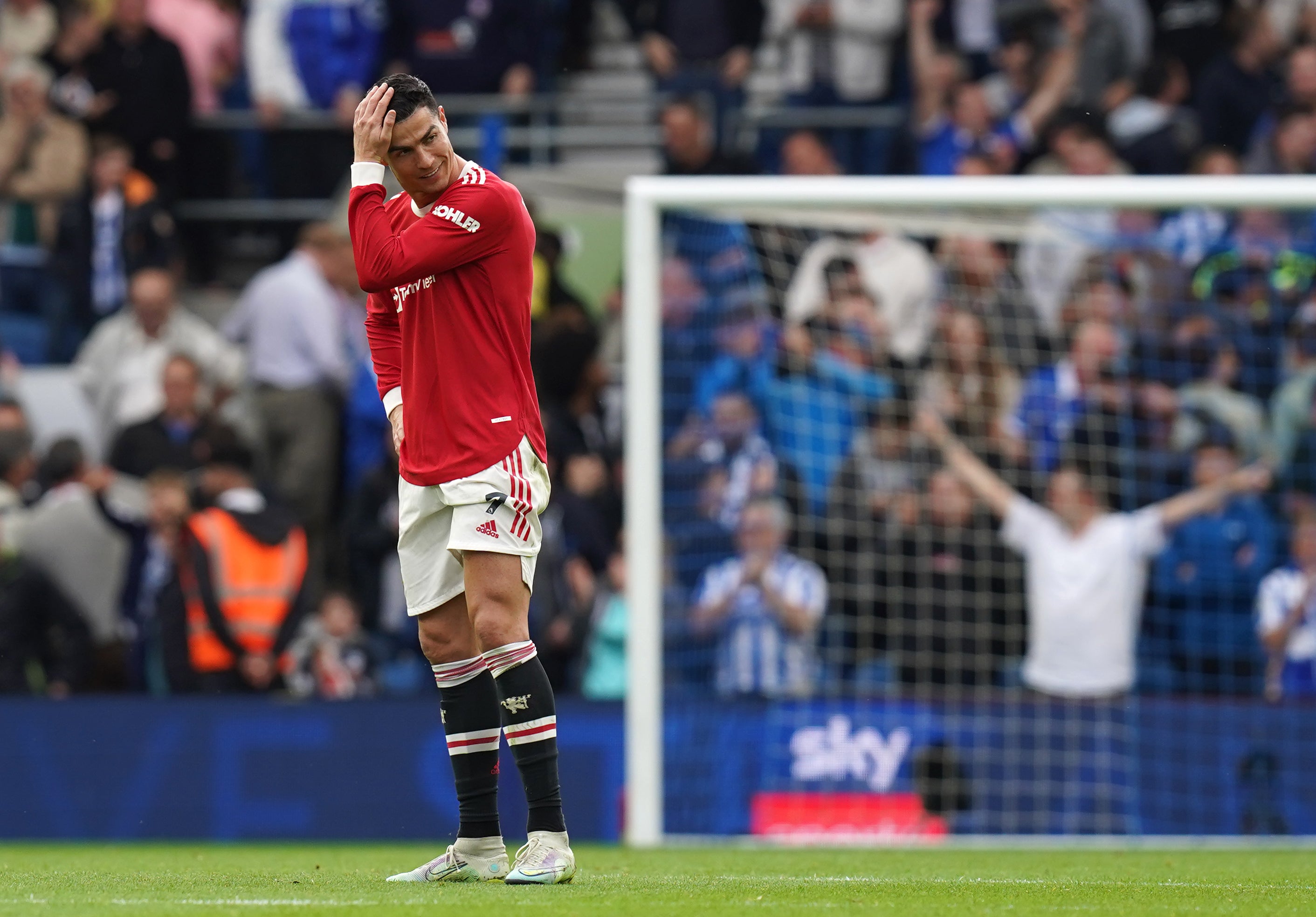 Cristiano Ronaldo endured a tough first visit to the AMEX Stadium (Gareth Fuller/PA)