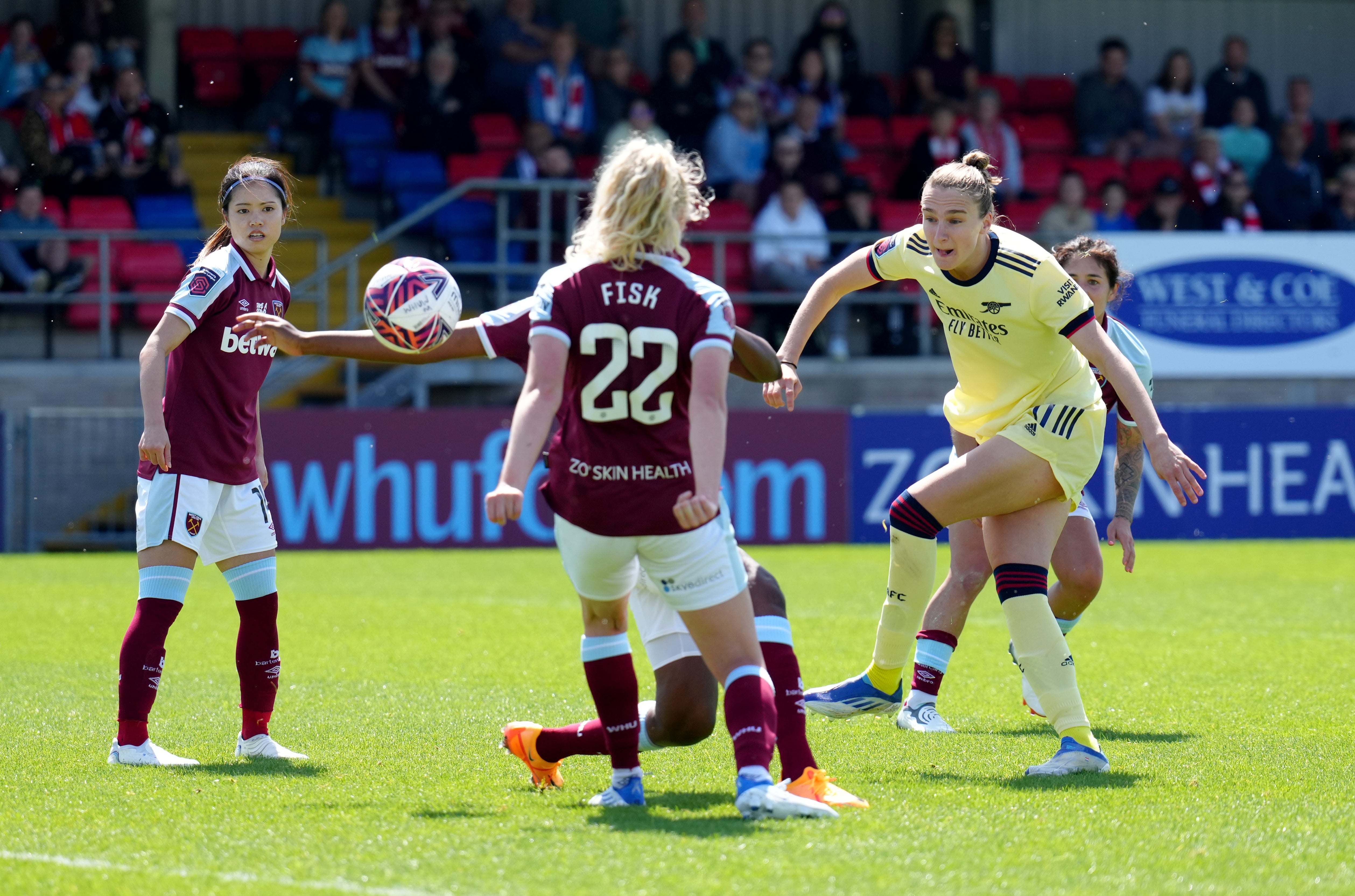 Arsenal’s Vivianne Miedema in action against West Ham on Sunday (John Walton/PA)