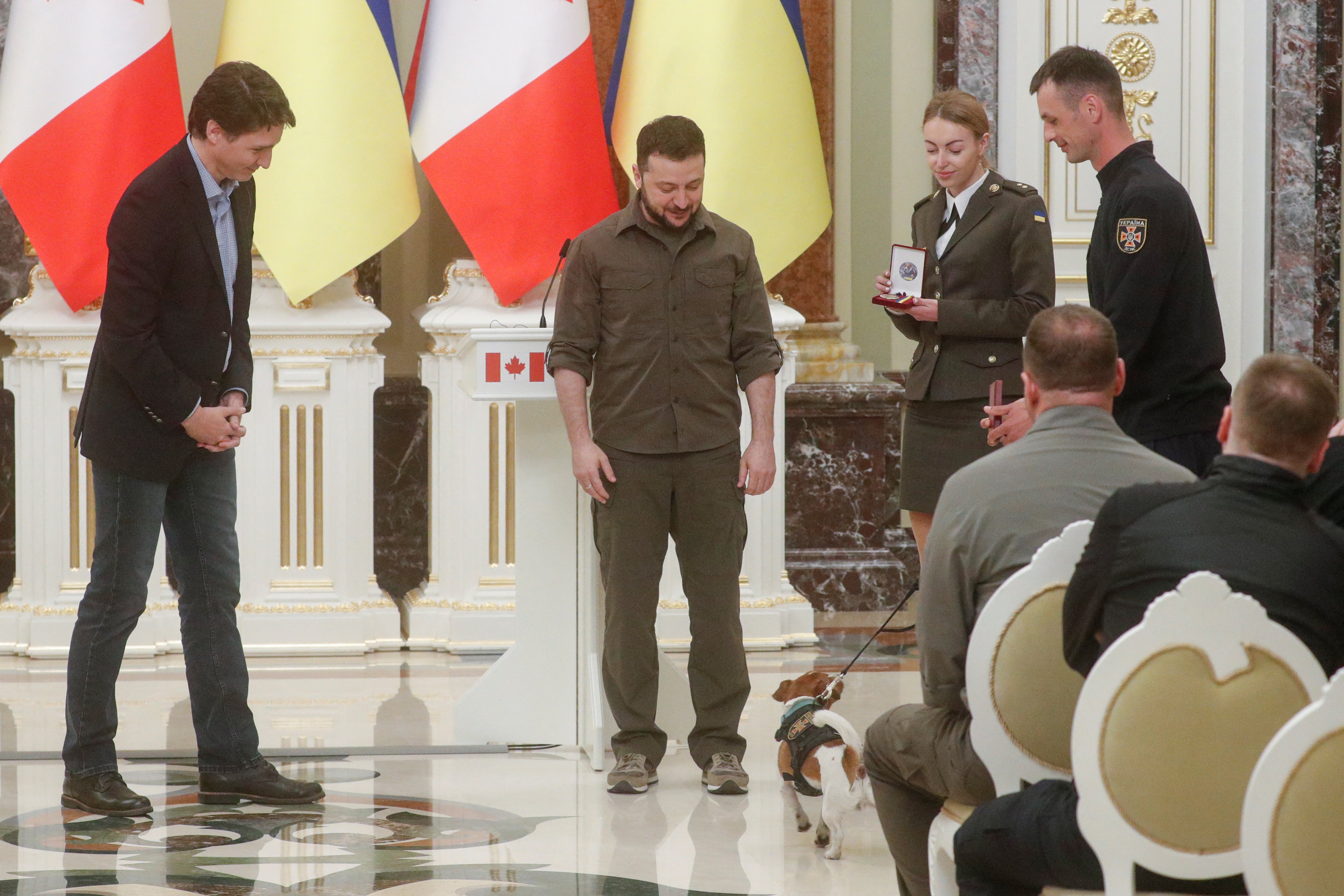 Patron was awarded his medal by Zelenksy and Canadian Prime Minister, Justin Trudeau.