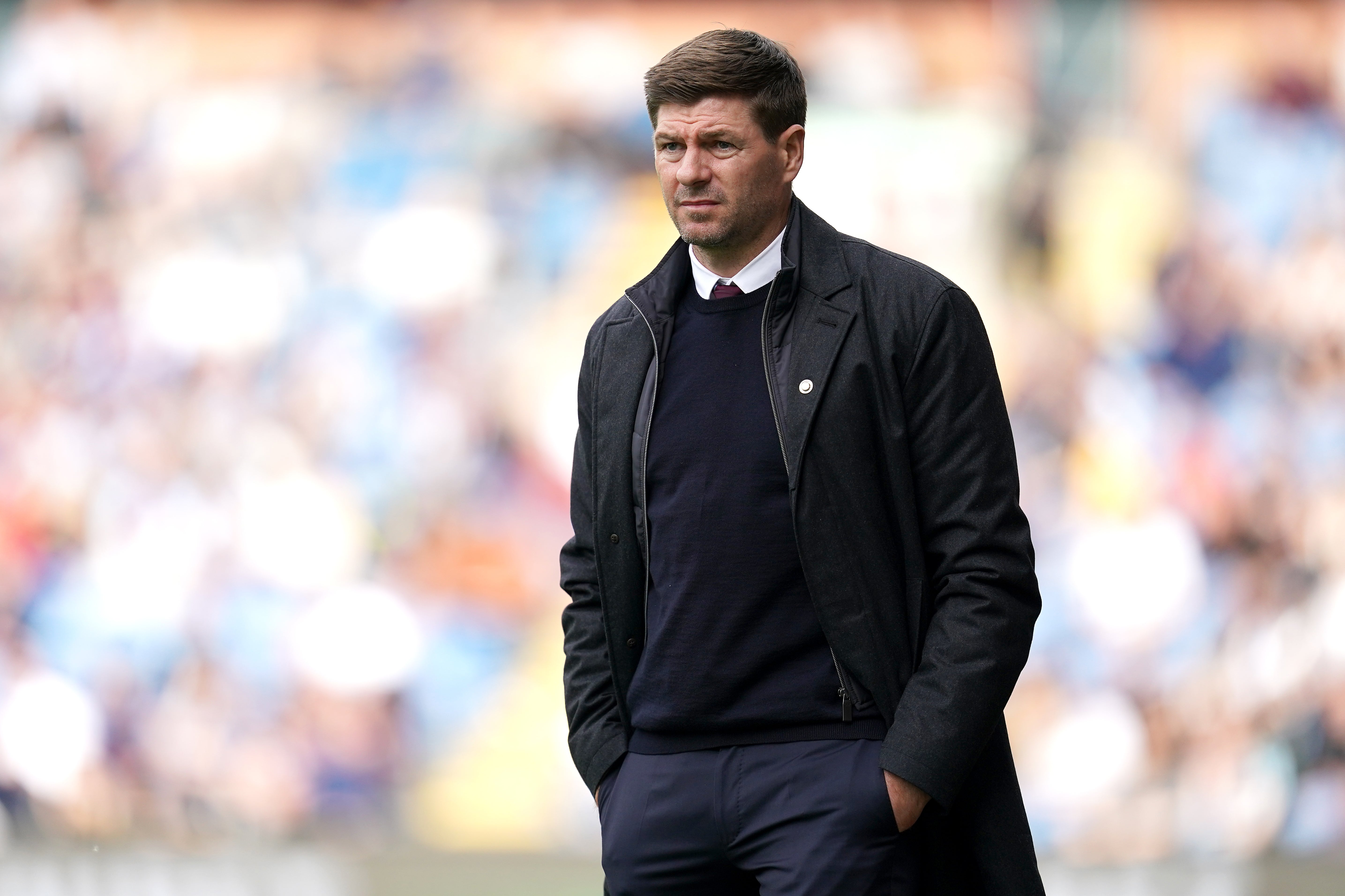 Aston Villa manager Steven Gerrard welcomes his former club on Tuesday. (Nick Potts/PA)