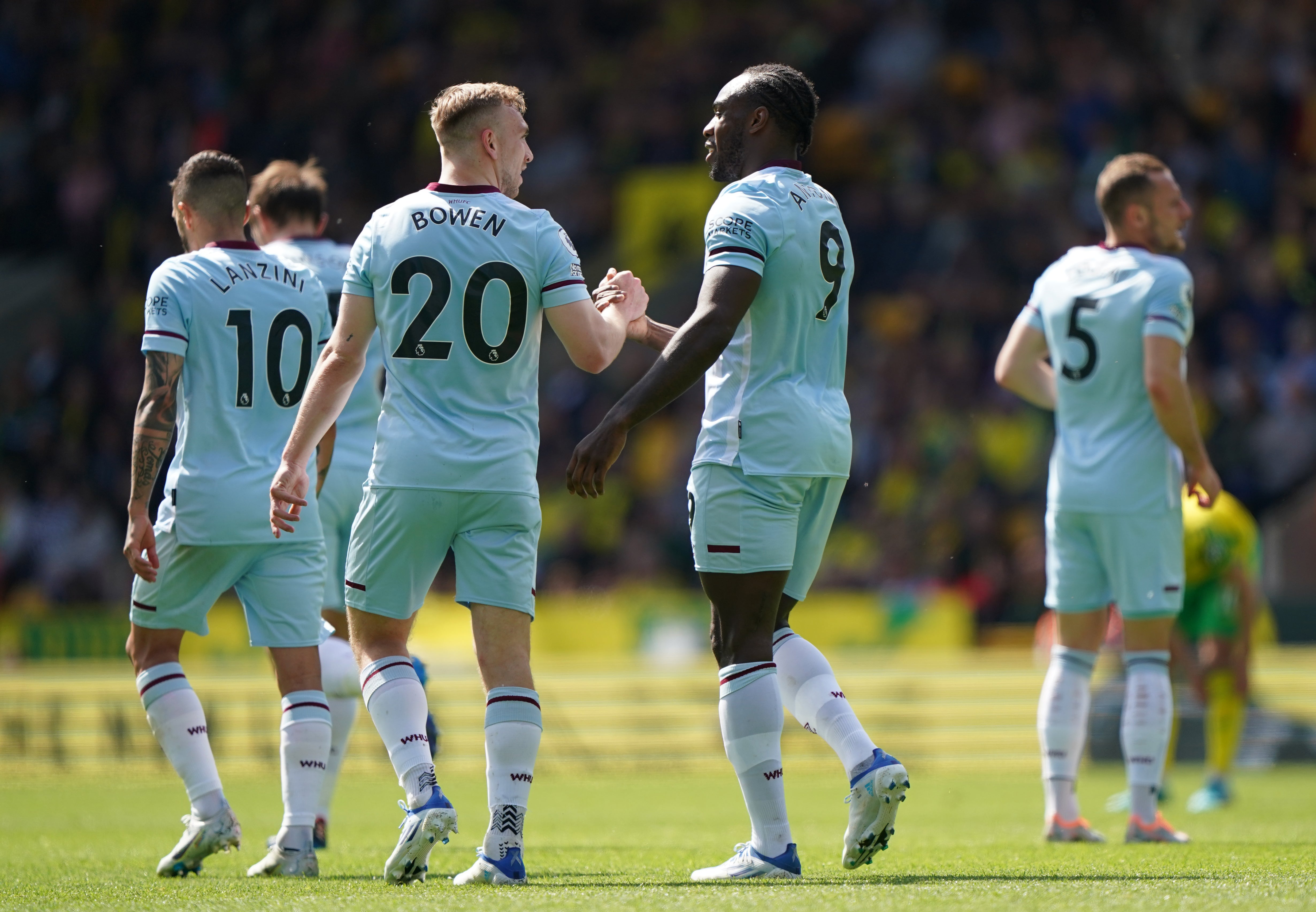 Jarrod Bowen (left) set up three goals at Norwich (Joe Giddens/PA)