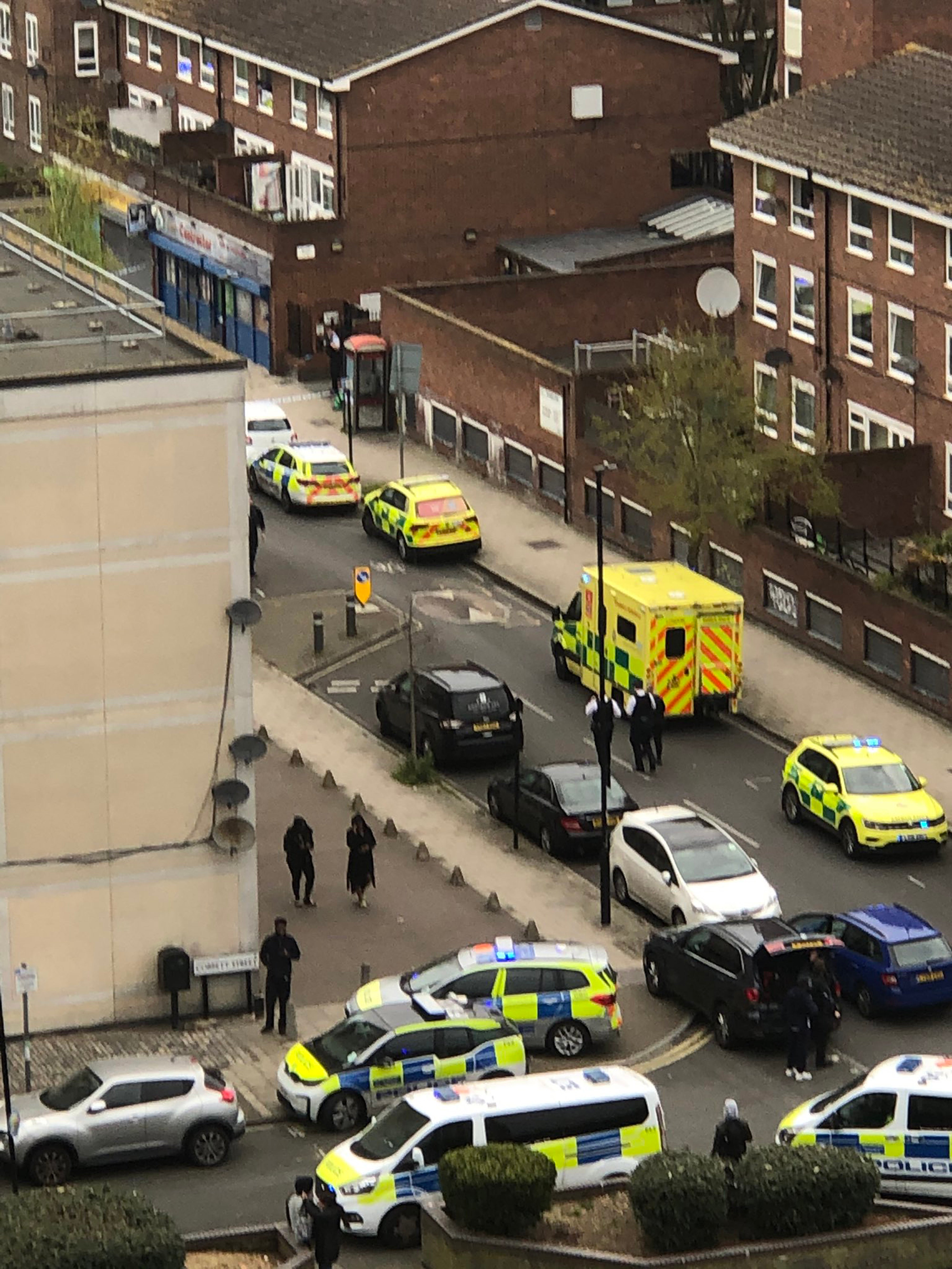 Police at the scene in Dorset Road, Stockwell (Cemal Emirze/PA)