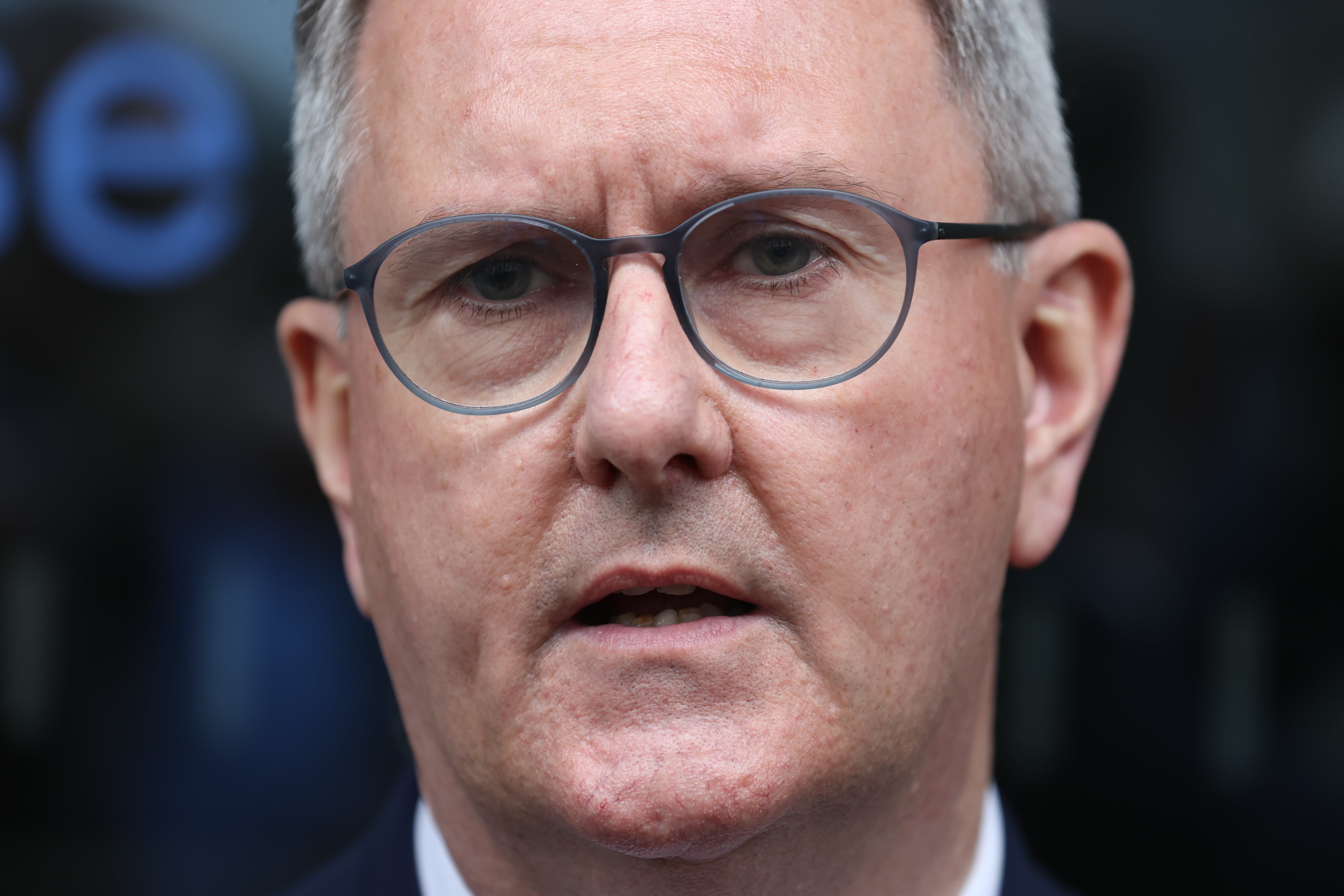 DUP leader Sir Jeffrey Donaldson at Erskine House, Belfast, after his meeting with Northern Ireland Secretary Brandon Lewis (Liam McBurney/PA)