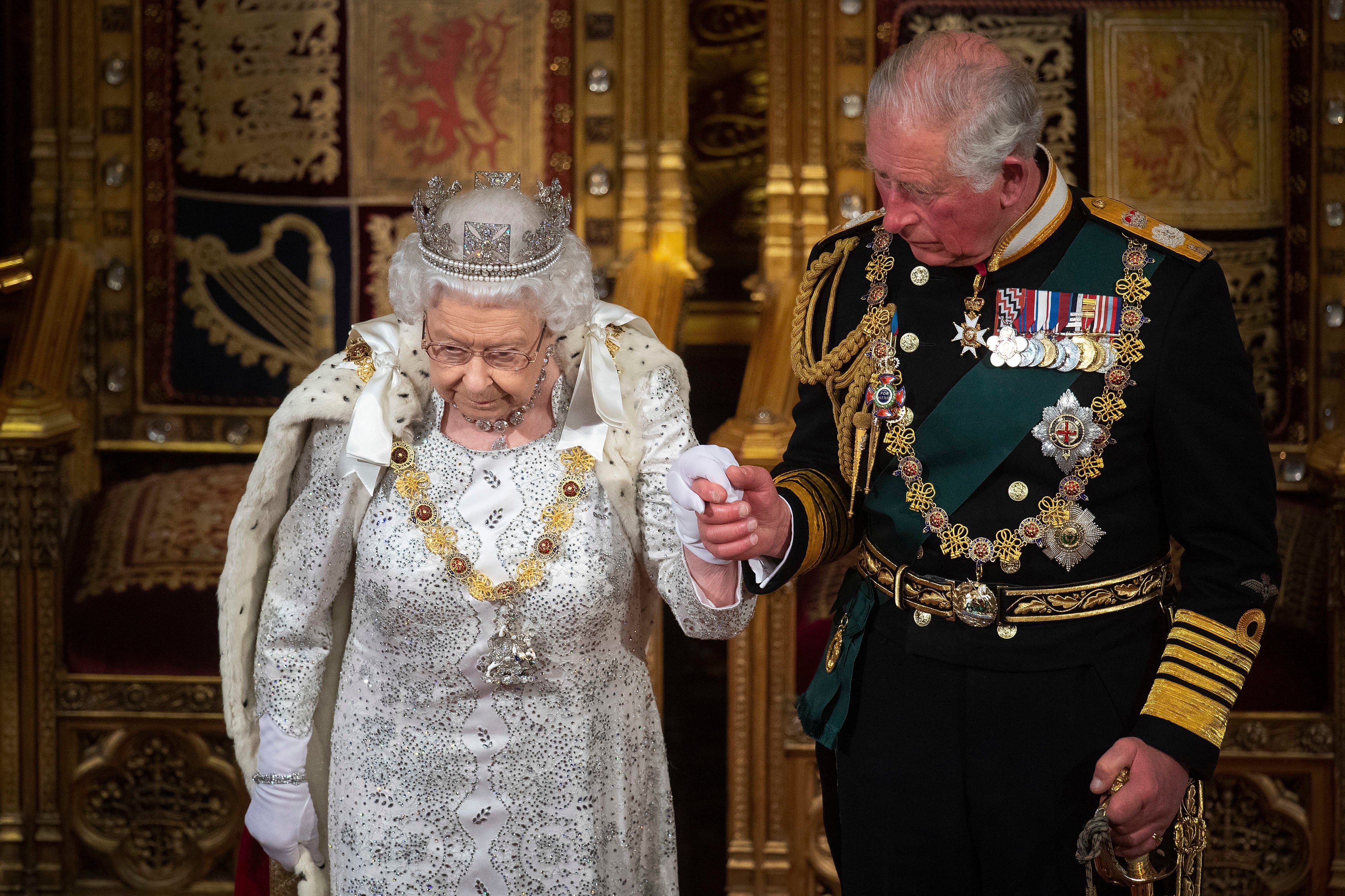 The Queen and the Prince of Wales during the State Opening of Parliament in 2019 (Victoria Jones/PA)