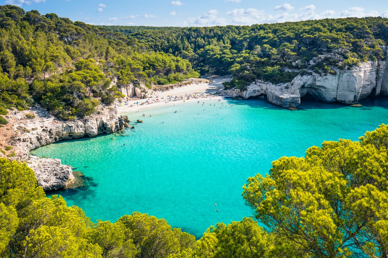 Cala Mitjana beach in Menorca