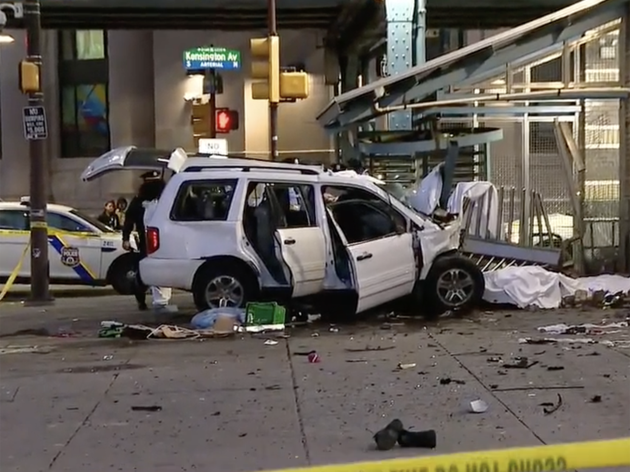 The crash scene in Philadelphia.