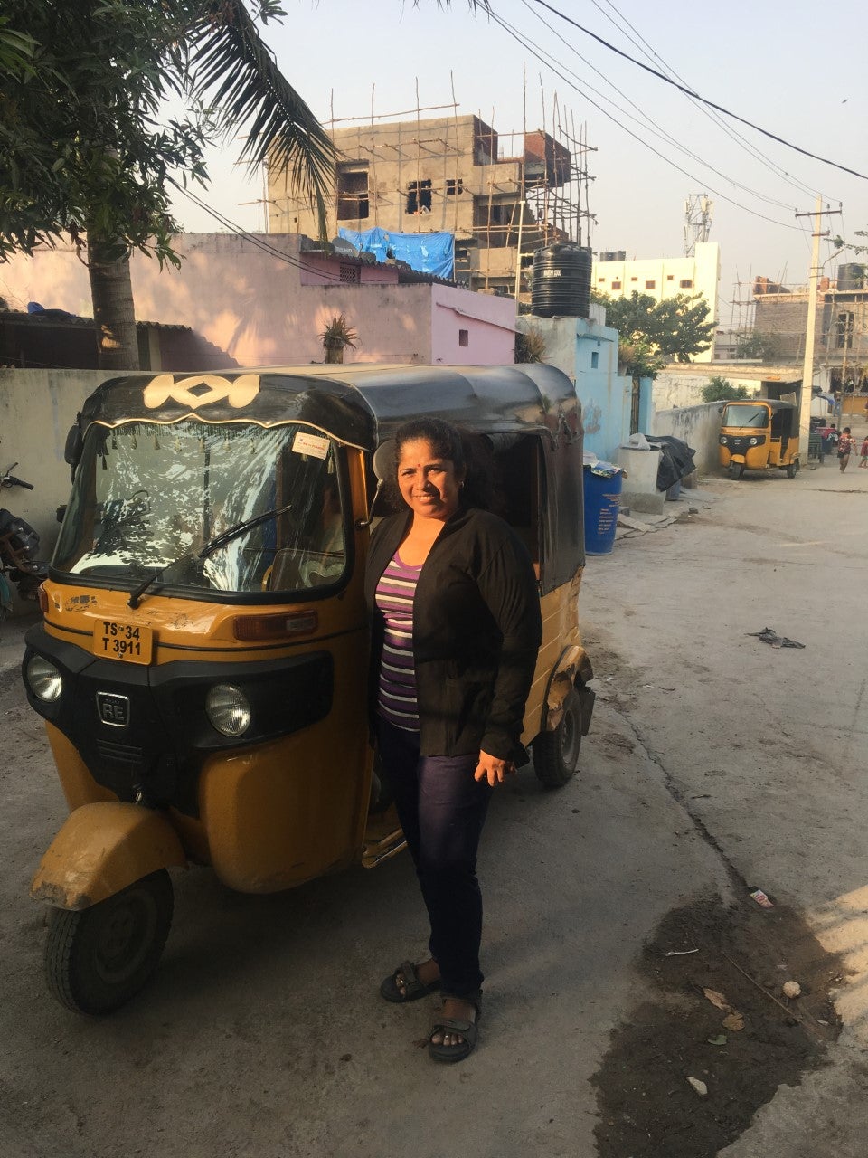 Narayanamma with her auto-rickshaw