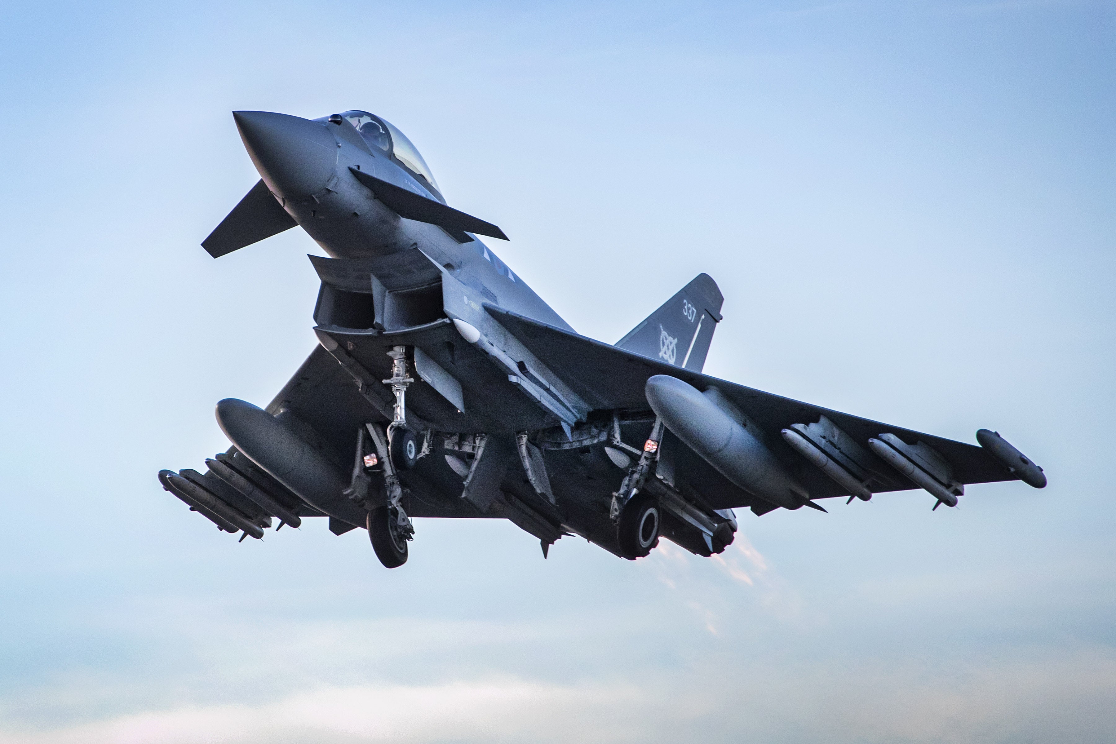 An RAF Typhoon fighter jet