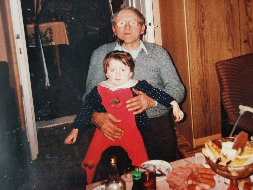 Joanna as a child, with her grandfather (Collect/PA Real Life)