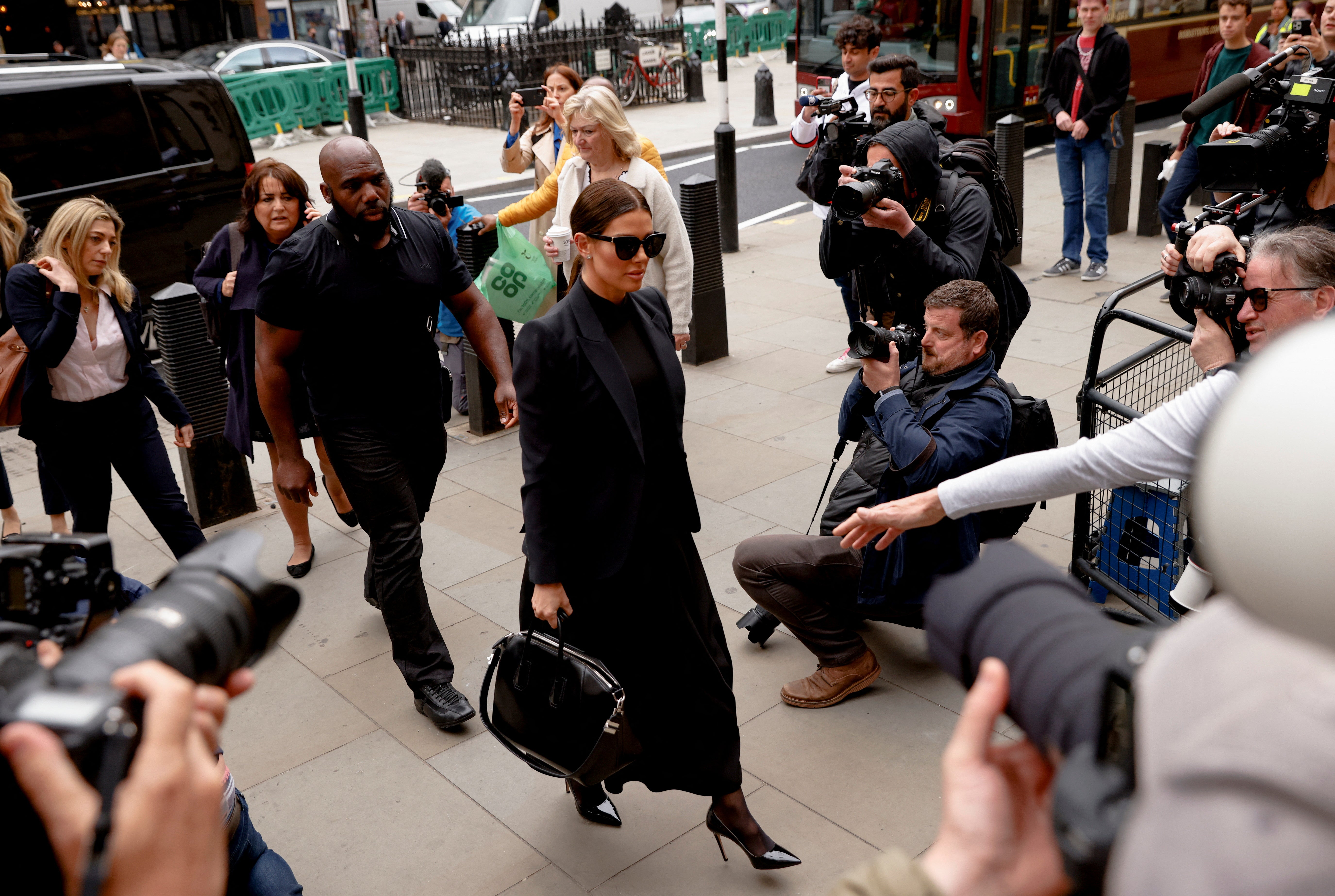 Rebekah Vardy arriving at the High Court on Wednesday