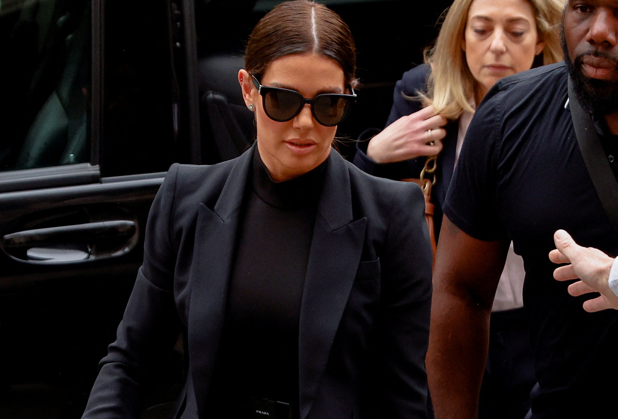 Rebekah Vardy arrives at court for the second day of her libel trial against Coleen Rooney